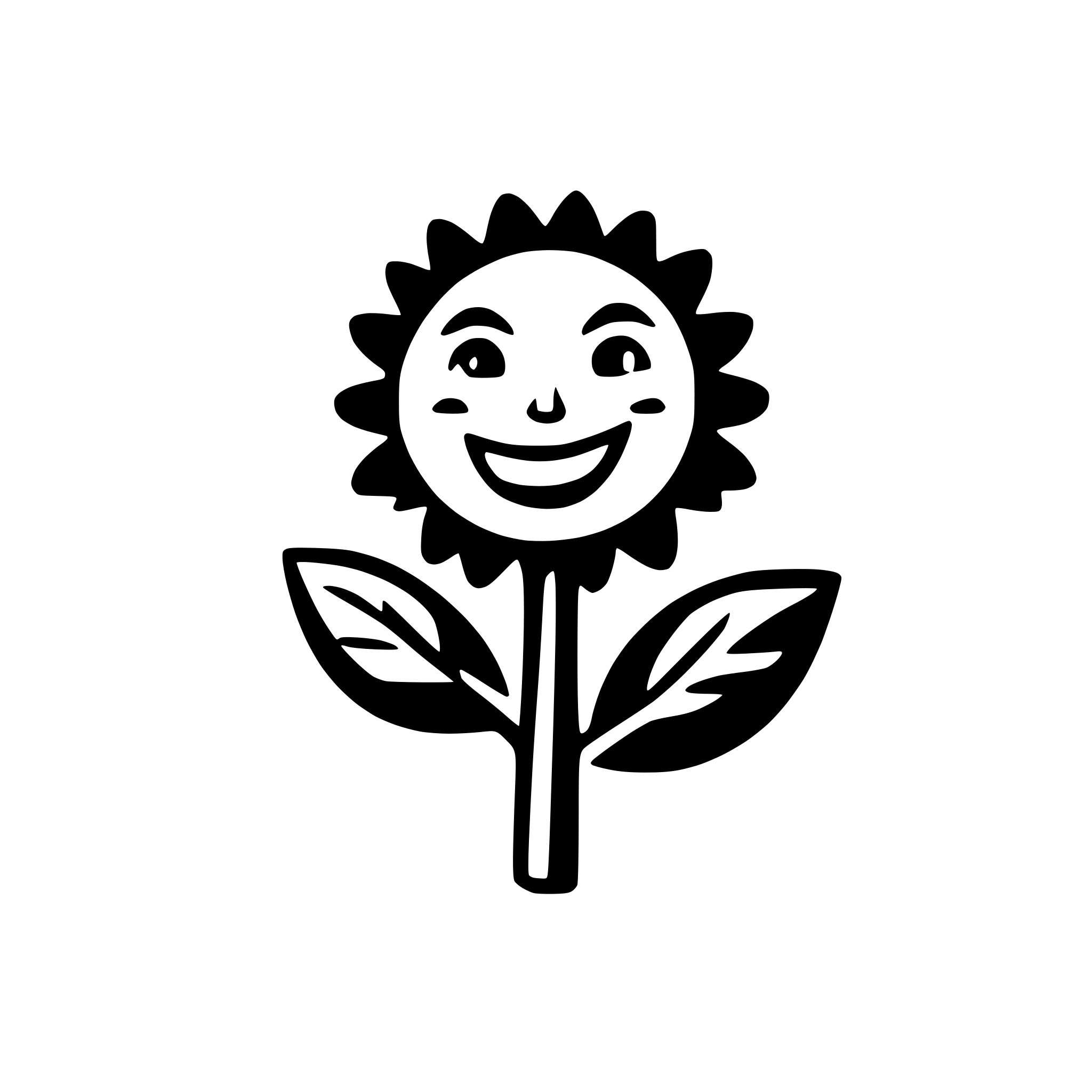 AI-generated SVG of 'sunflower with a face smiling'