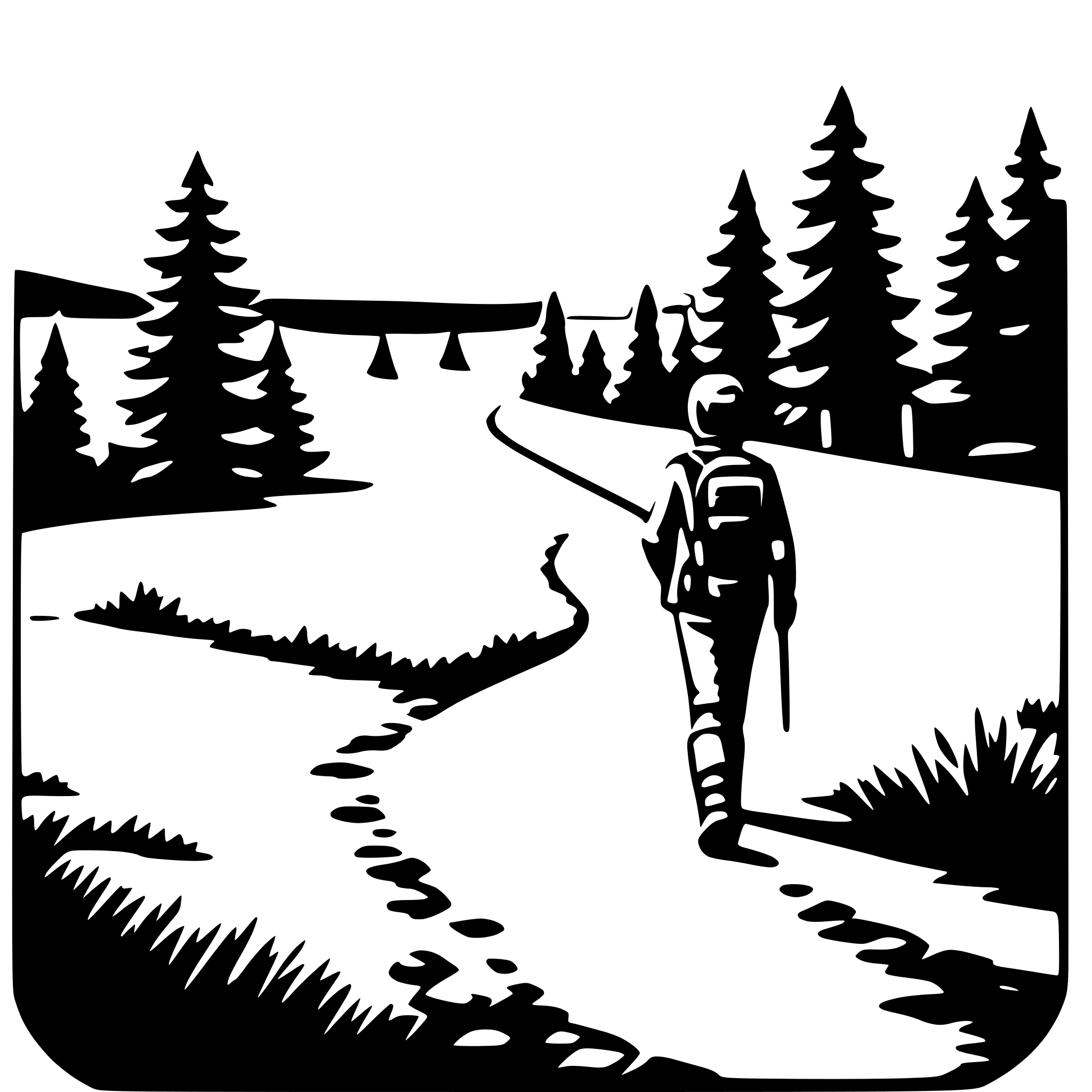 AI-generated SVG of 'wilderness trek'