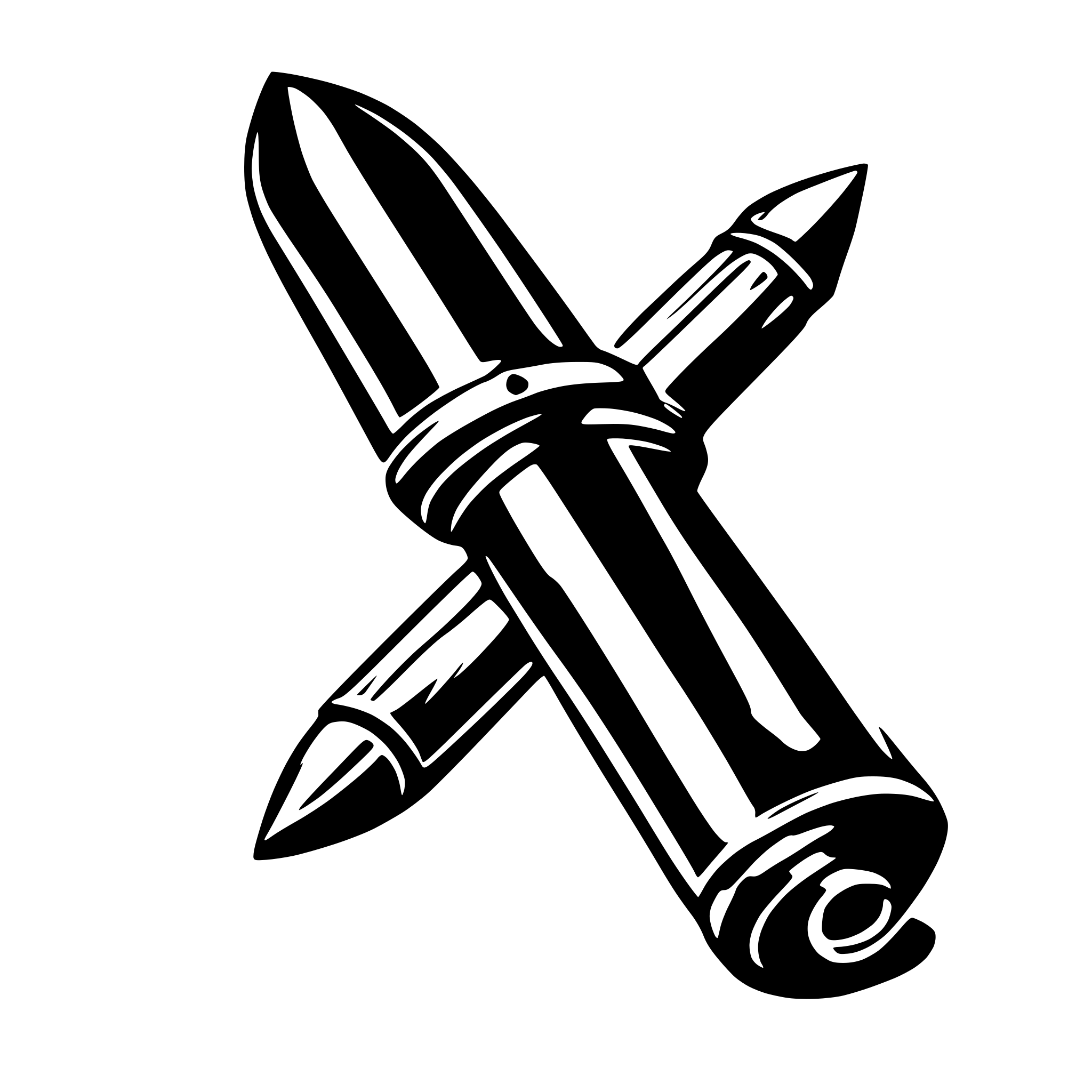 AI-generated SVG of '2 crossed bullets'