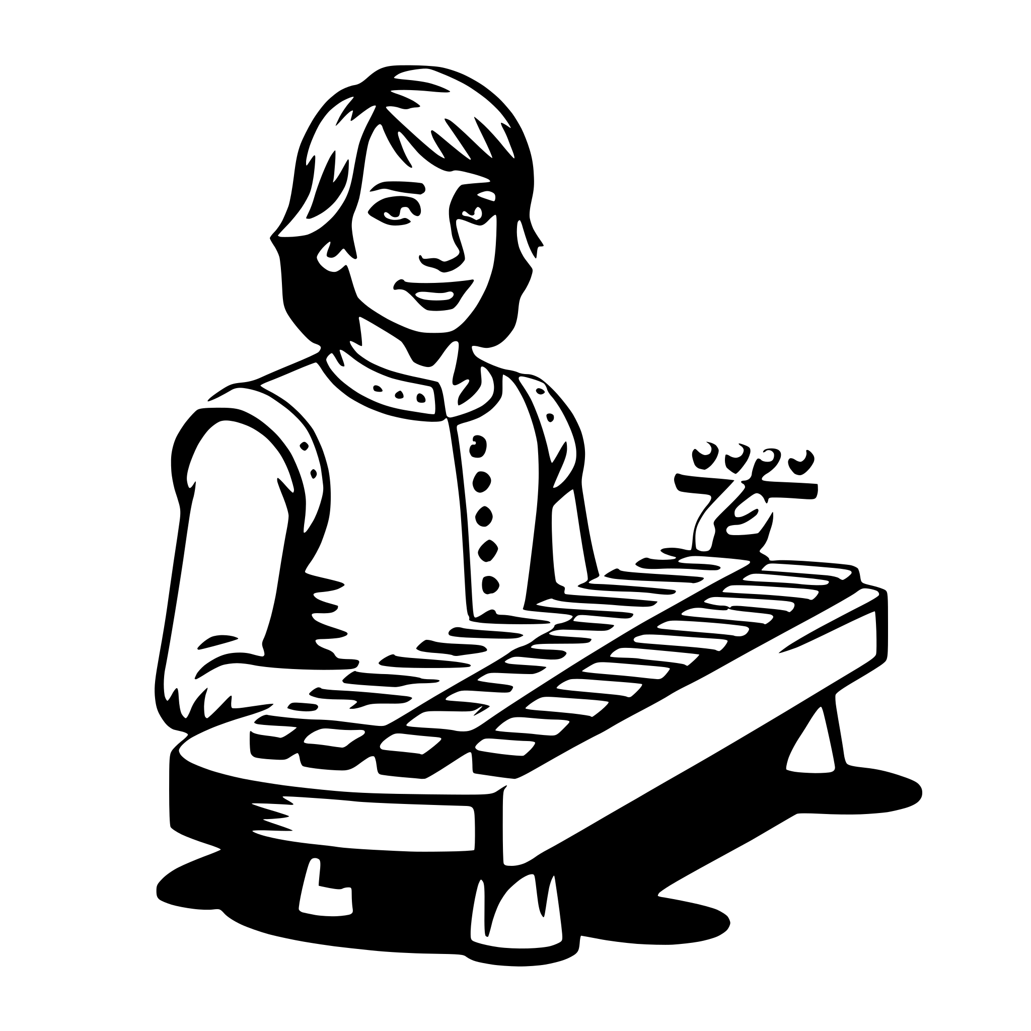 AI-generated SVG of 'xerus with xylophone'