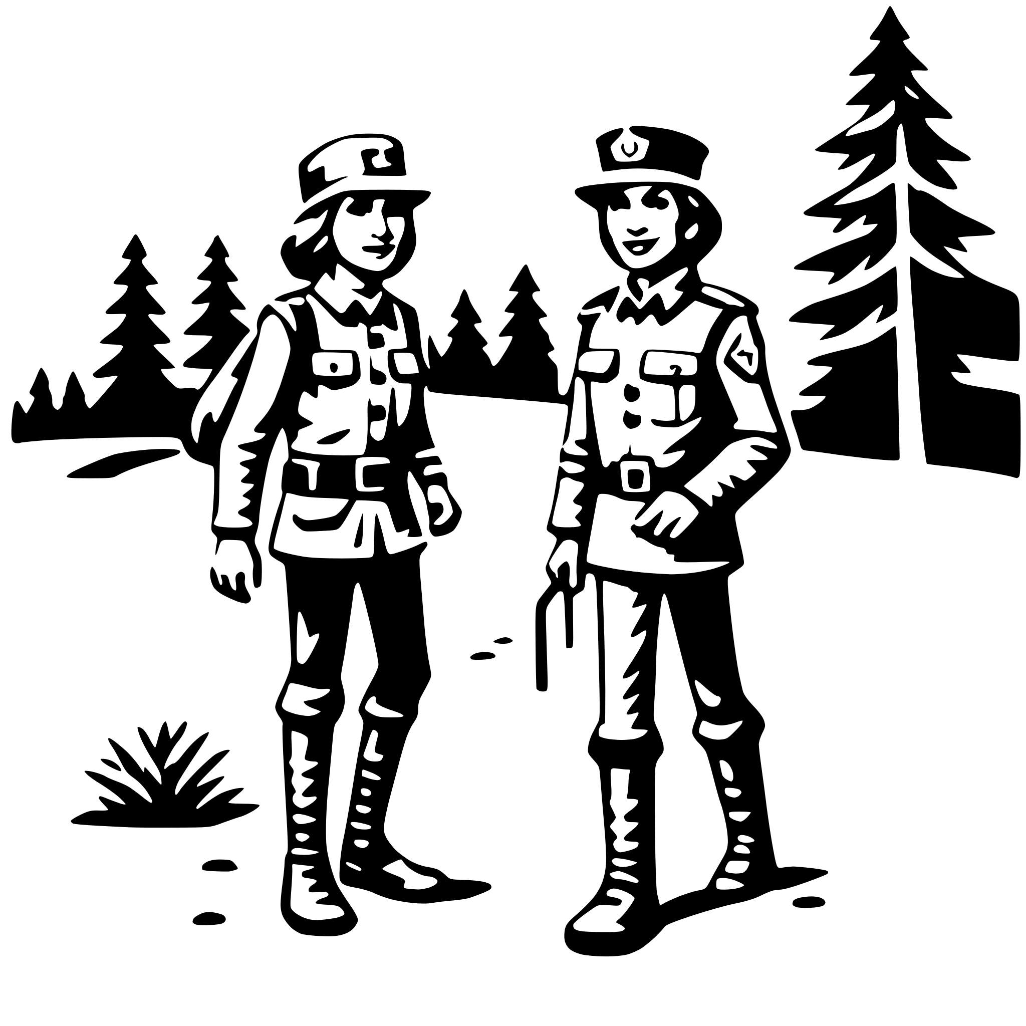 AI-generated SVG of a forest ranger patrol