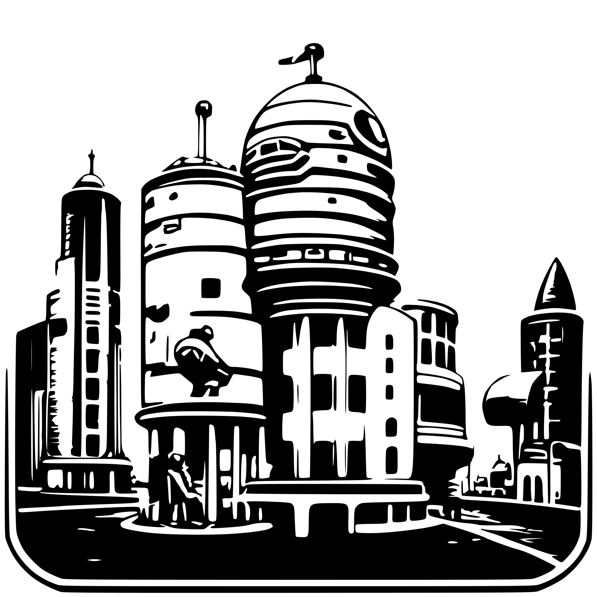 AI-generated SVG of a bremen city, roland rider, space robotics AI-generated SVG of a bremen city, roland rider, space robotics
