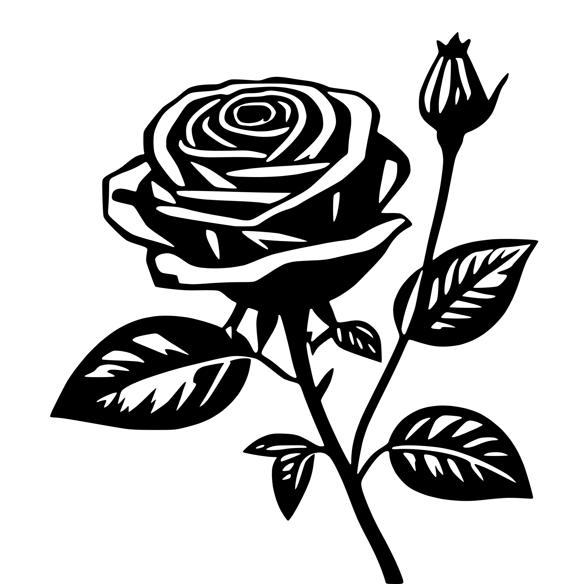 AI-generated SVG of a rose pattern red rose and green stem