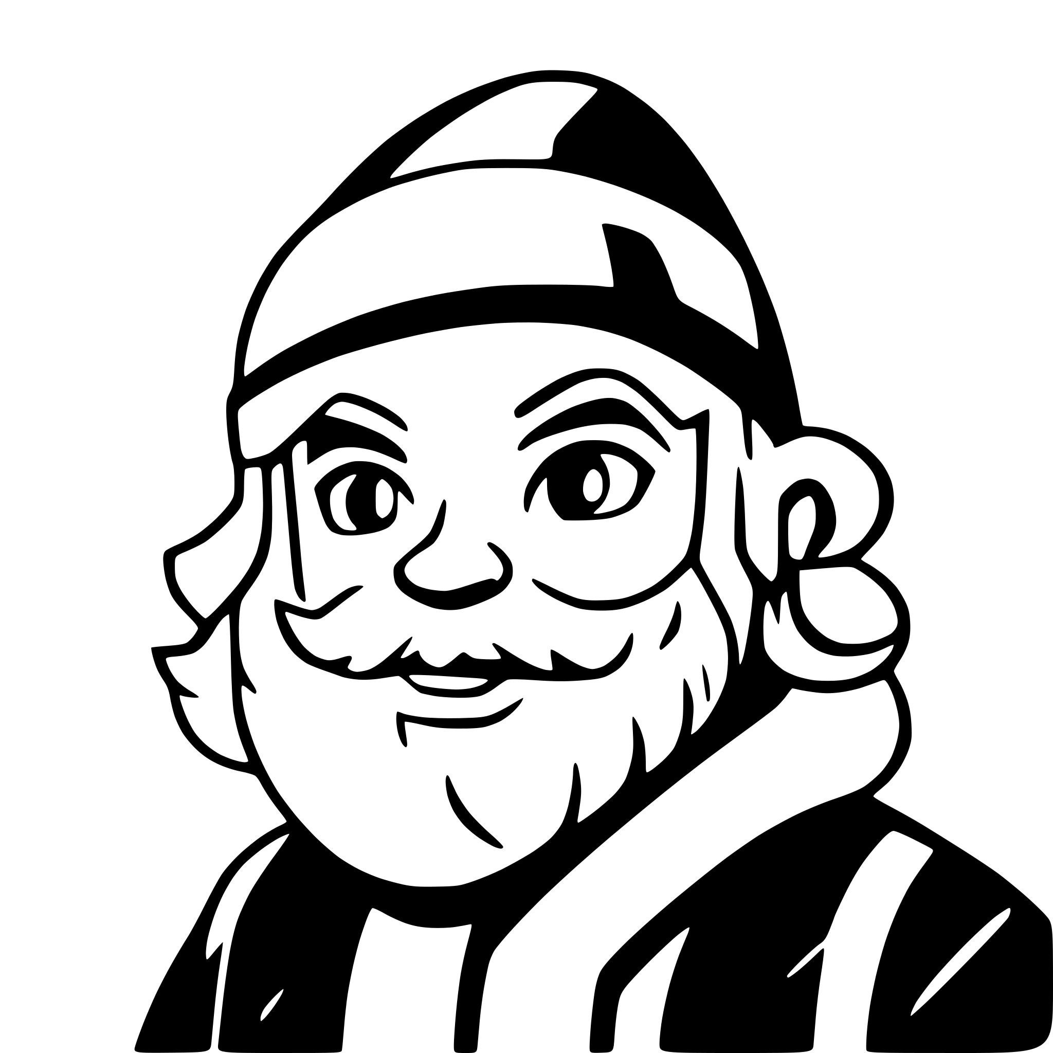 AI-generated SVG of a 1950’s, Santa Claus, front facing