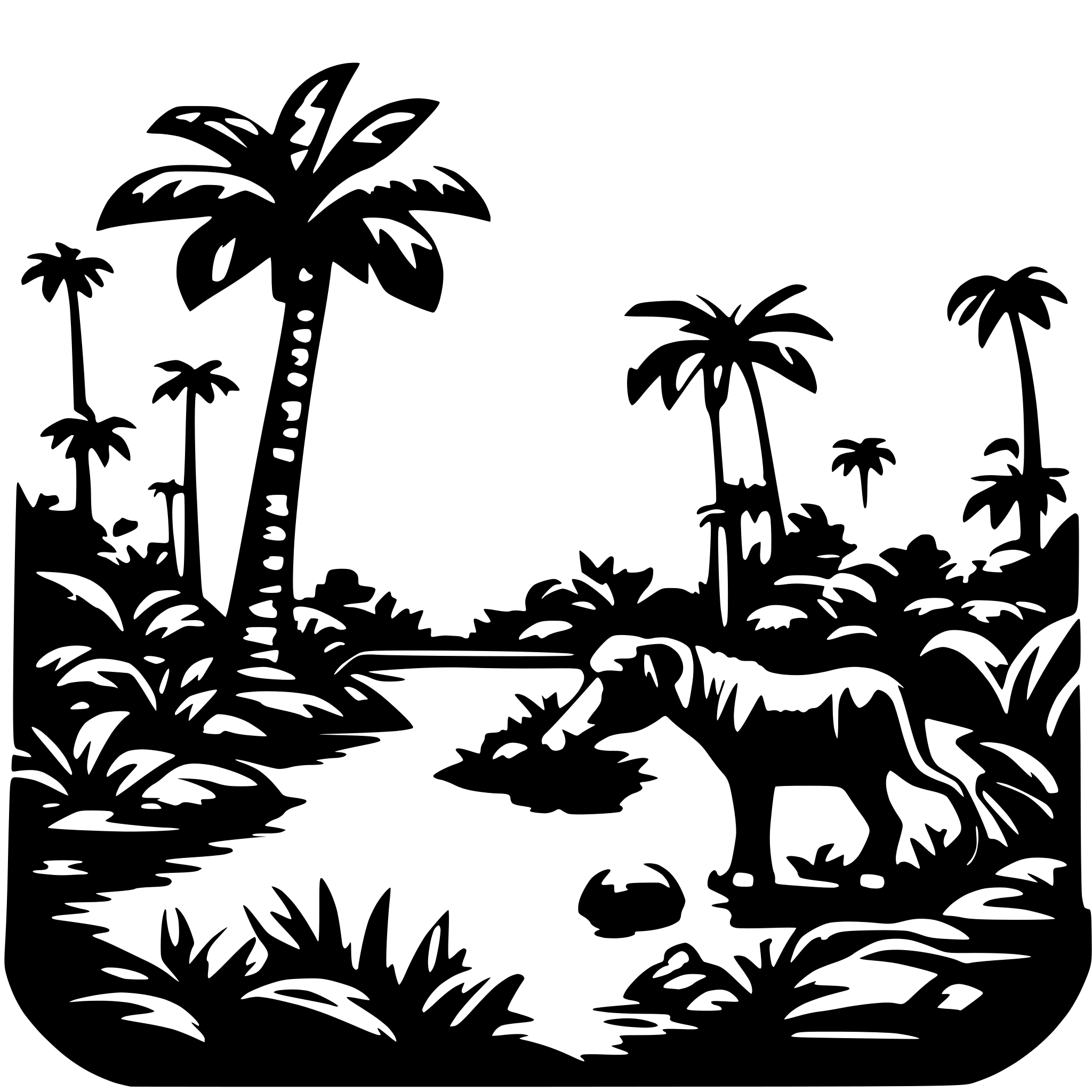 AI-generated SVG of a jungle animals ecosystem