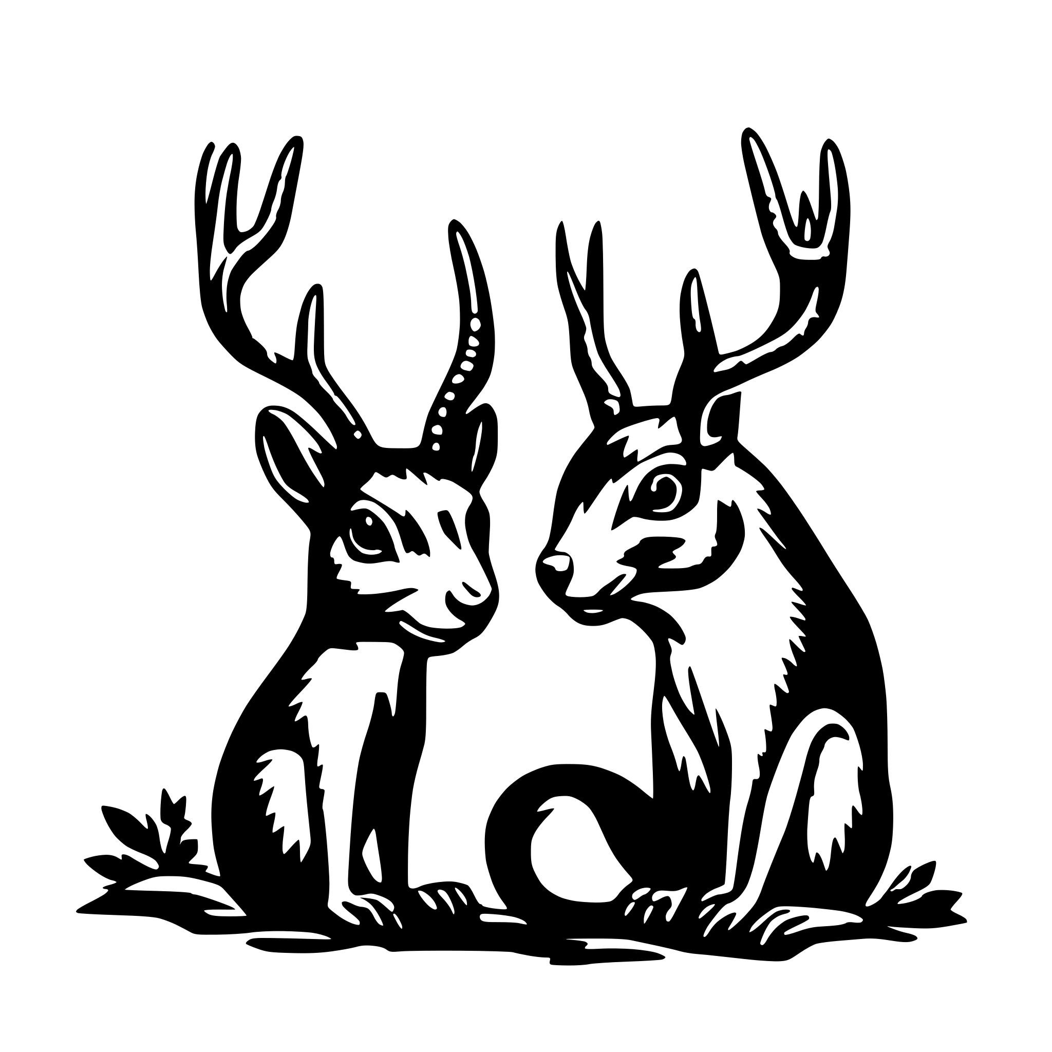 AI-generated SVG of a squirrel with mule deer antlers