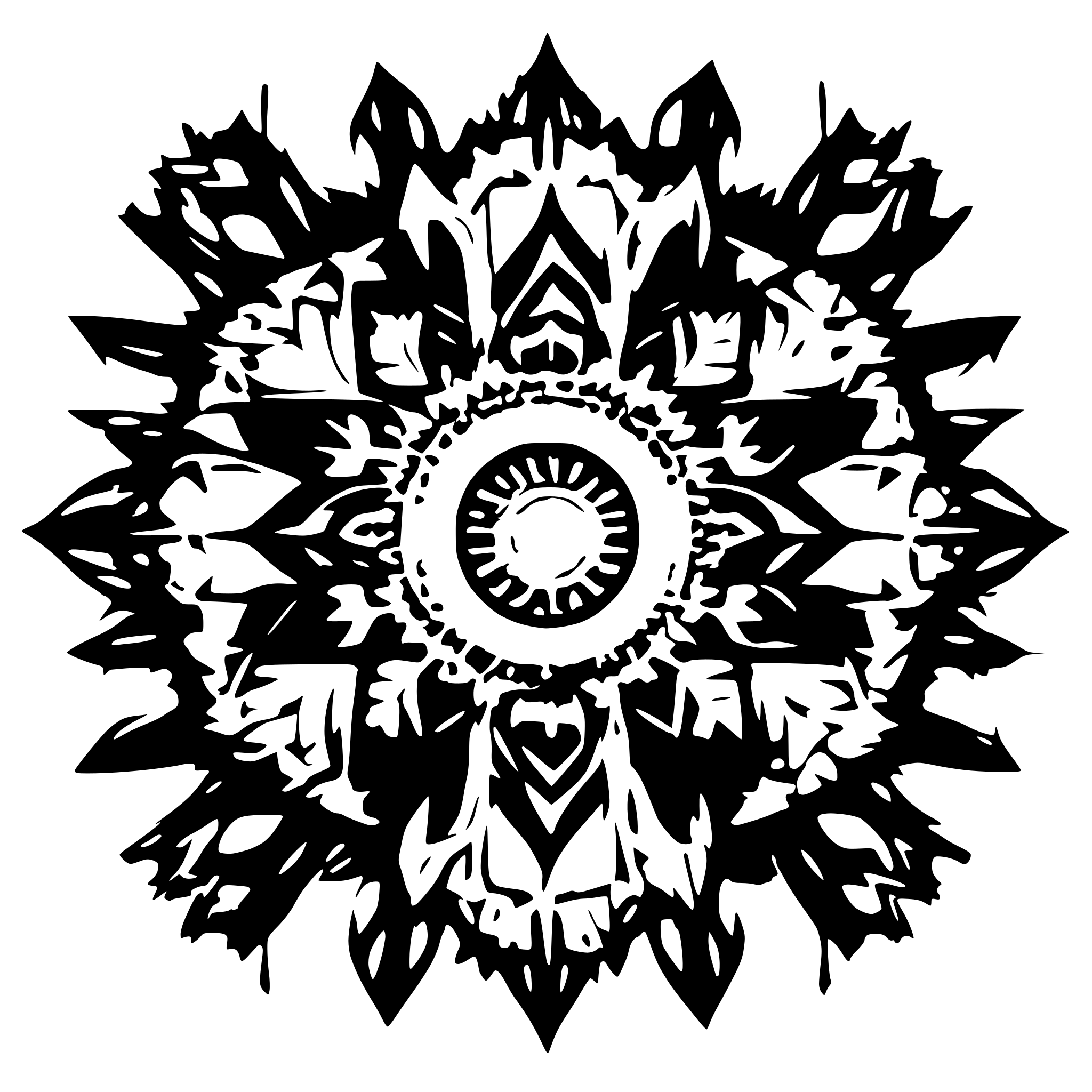 AI-generated SVG of a mandala art, colourful, fractal pattern, good vibes, heavenly divine vibe