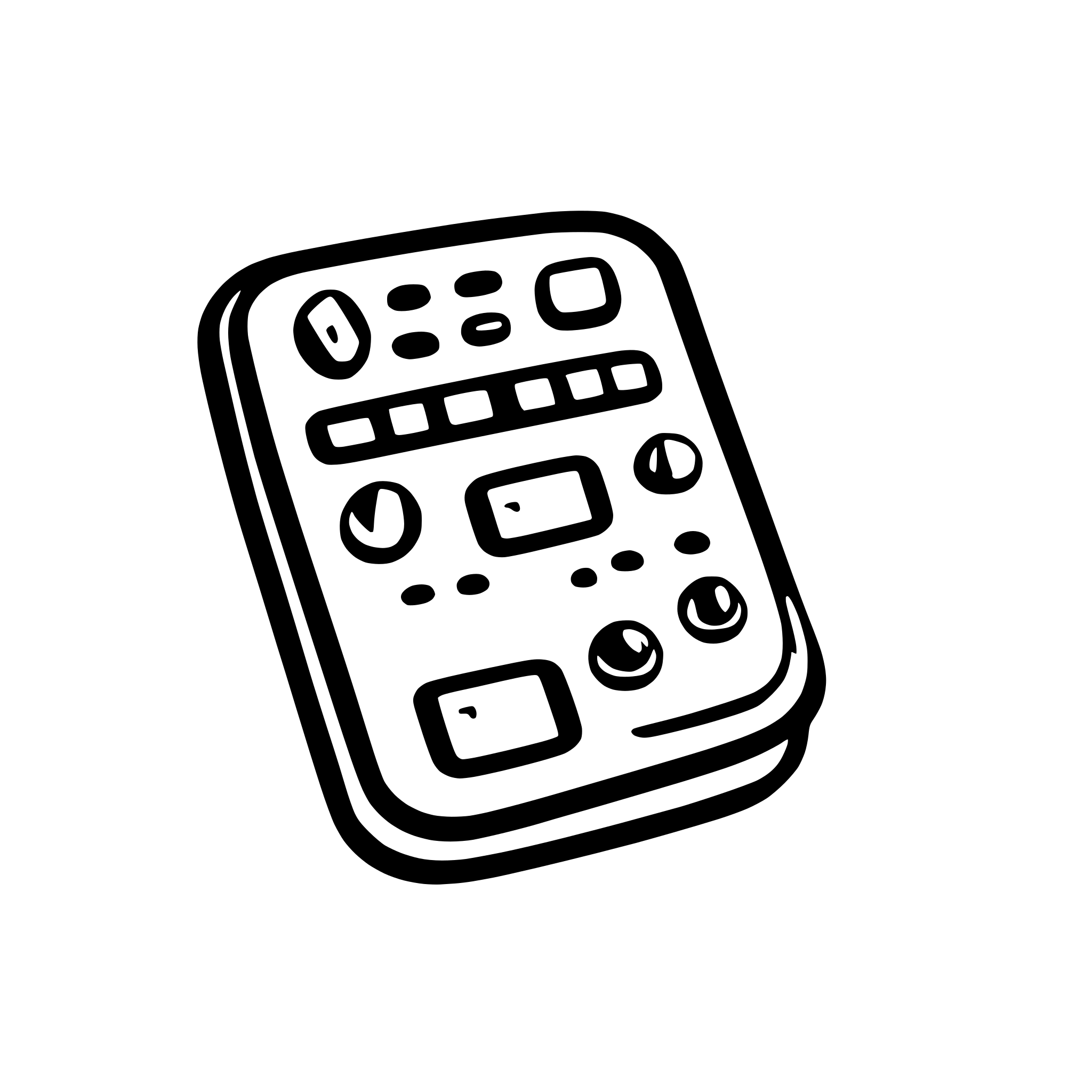 AI-generated SVG of a A basic SVG of a rectangular remote control with simple button outlines.