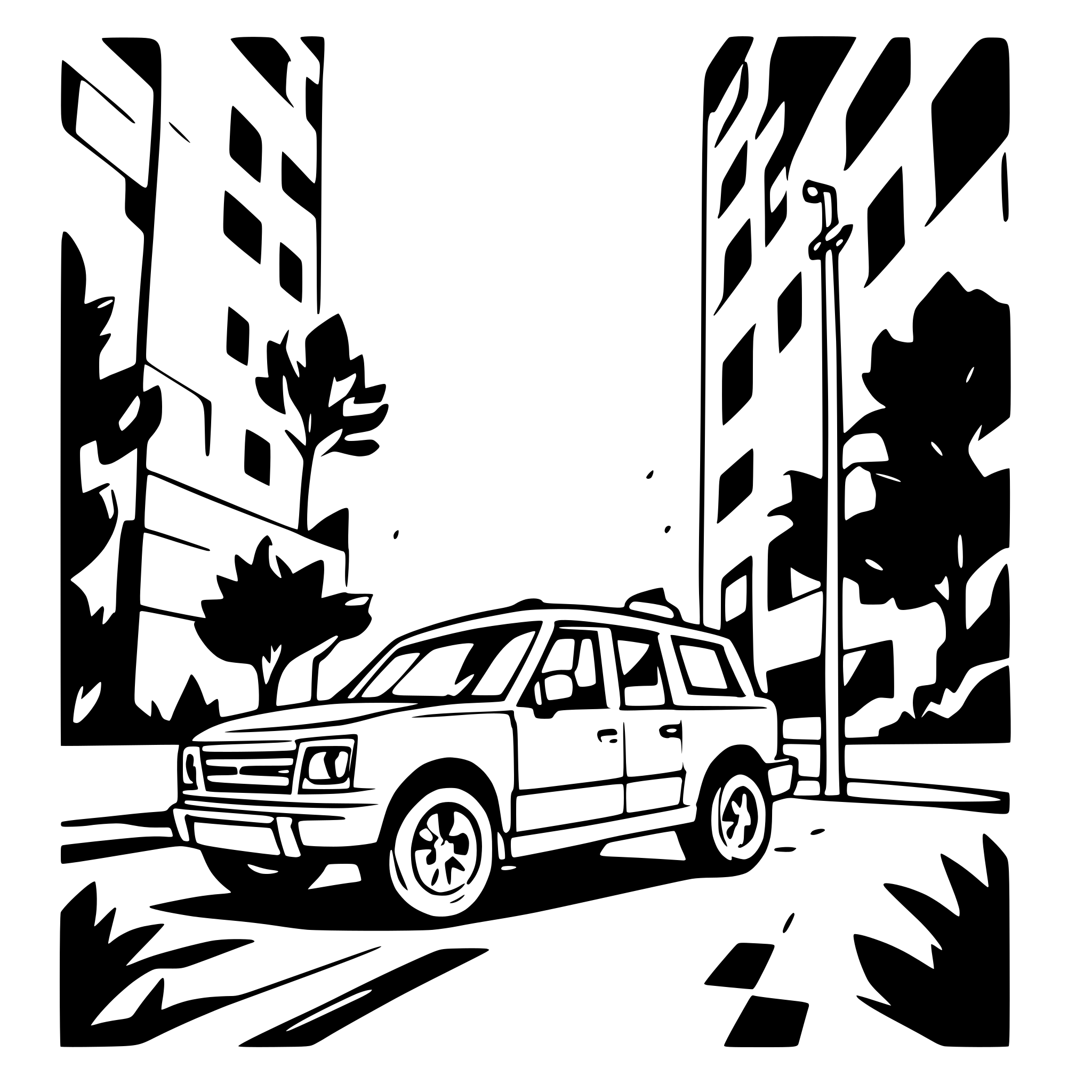 AI-generated SVG of 'suv'