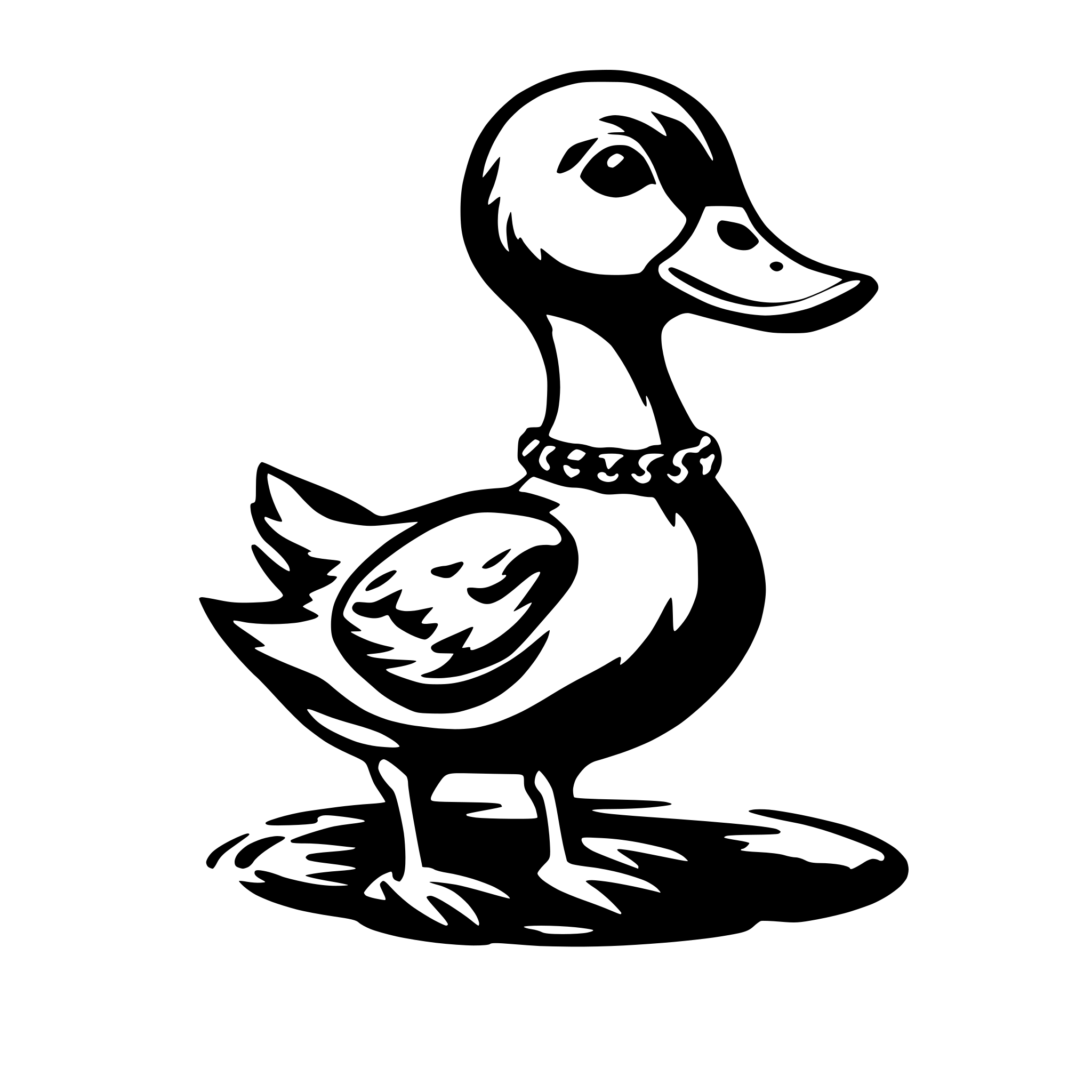 AI-generated SVG of 'duck wearing gold chain'