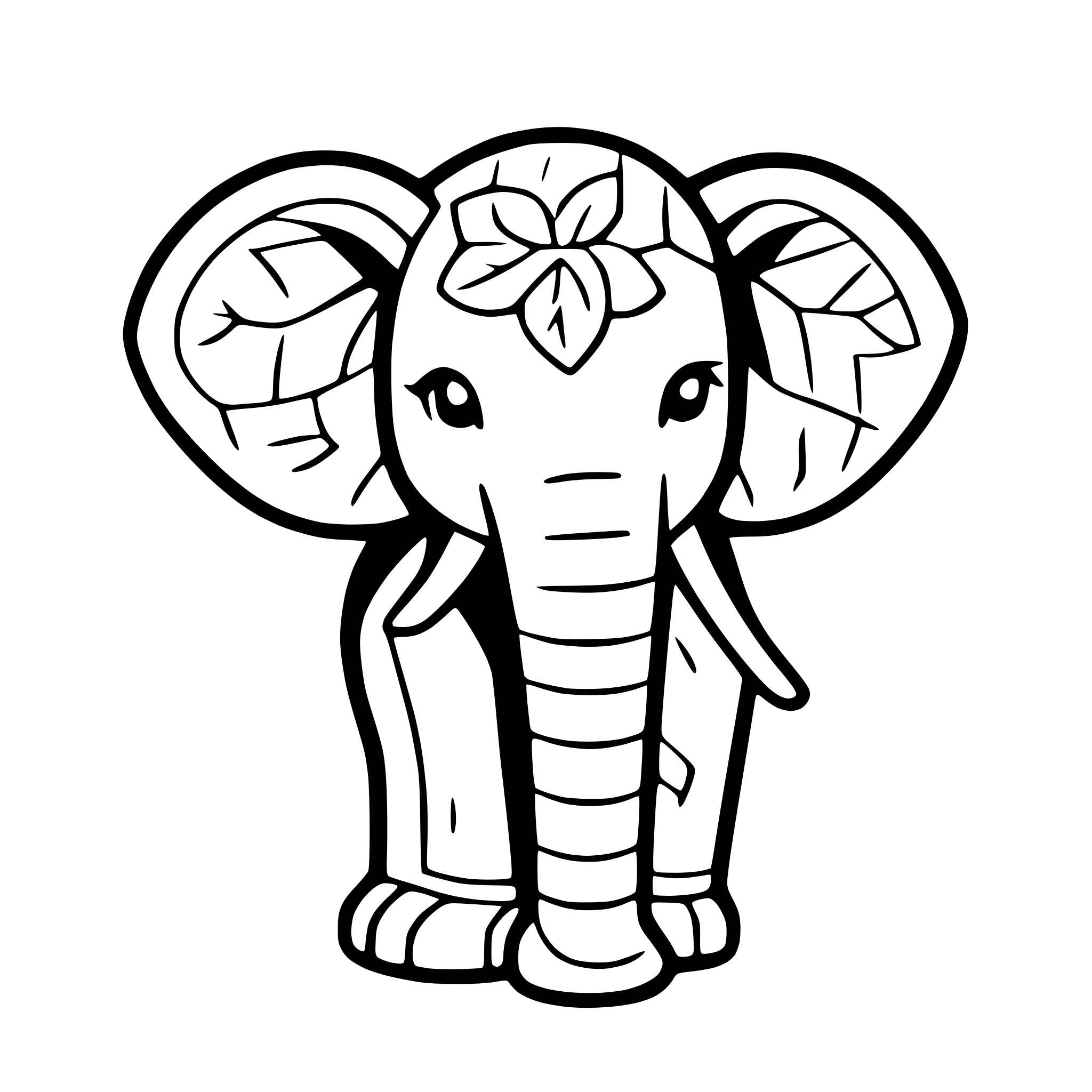 AI-generated SVG of a elephant with ornate details