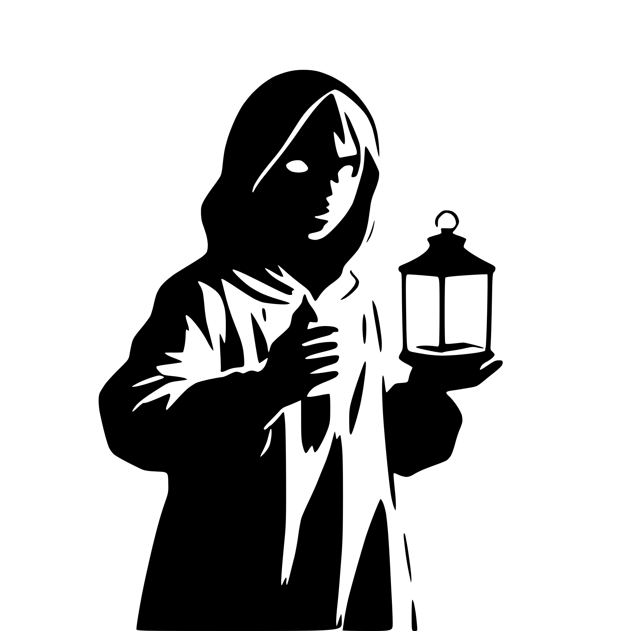 AI-generated SVG of a ghost with a latern in the hand