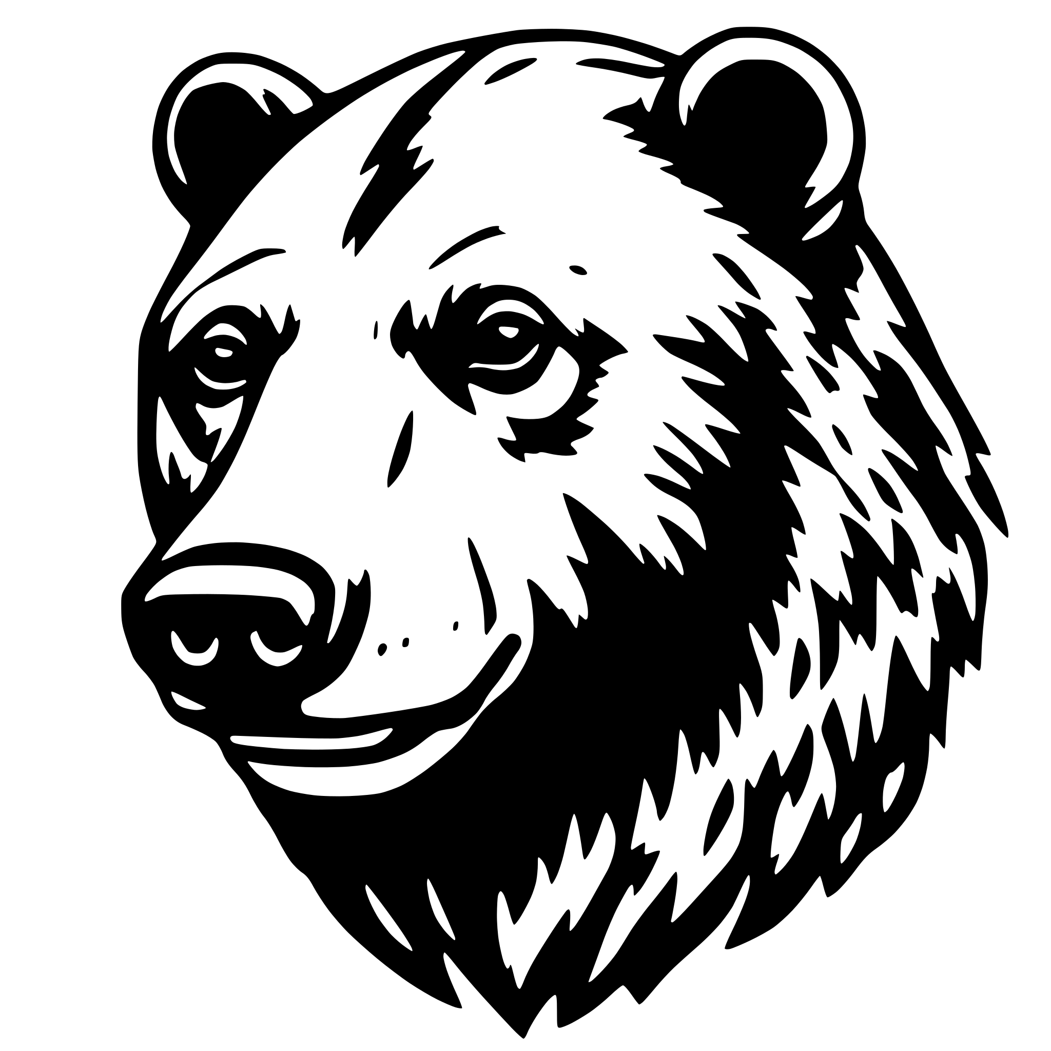 AI-generated SVG of a Grizzly bear head