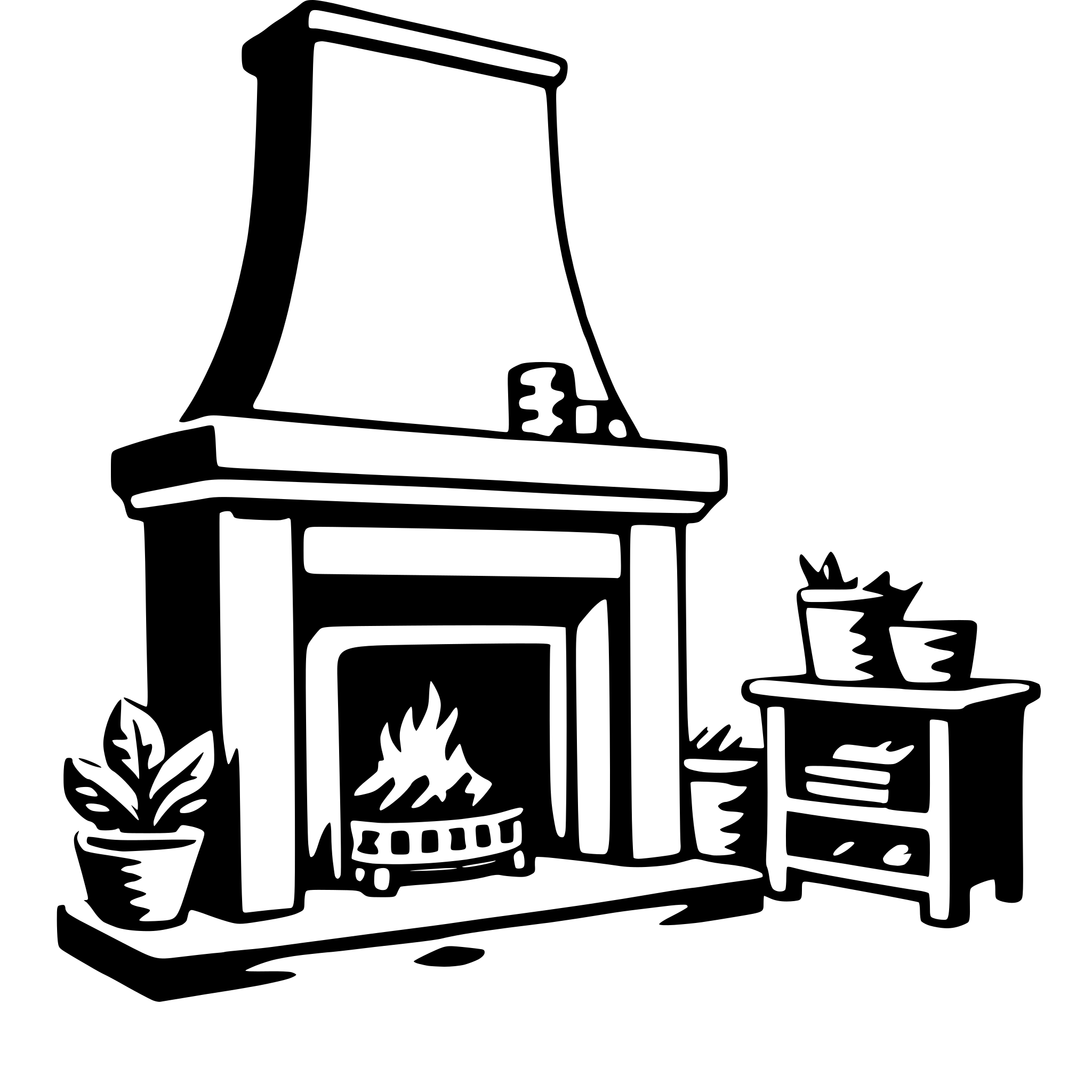AI-generated SVG of a cozy fireplace