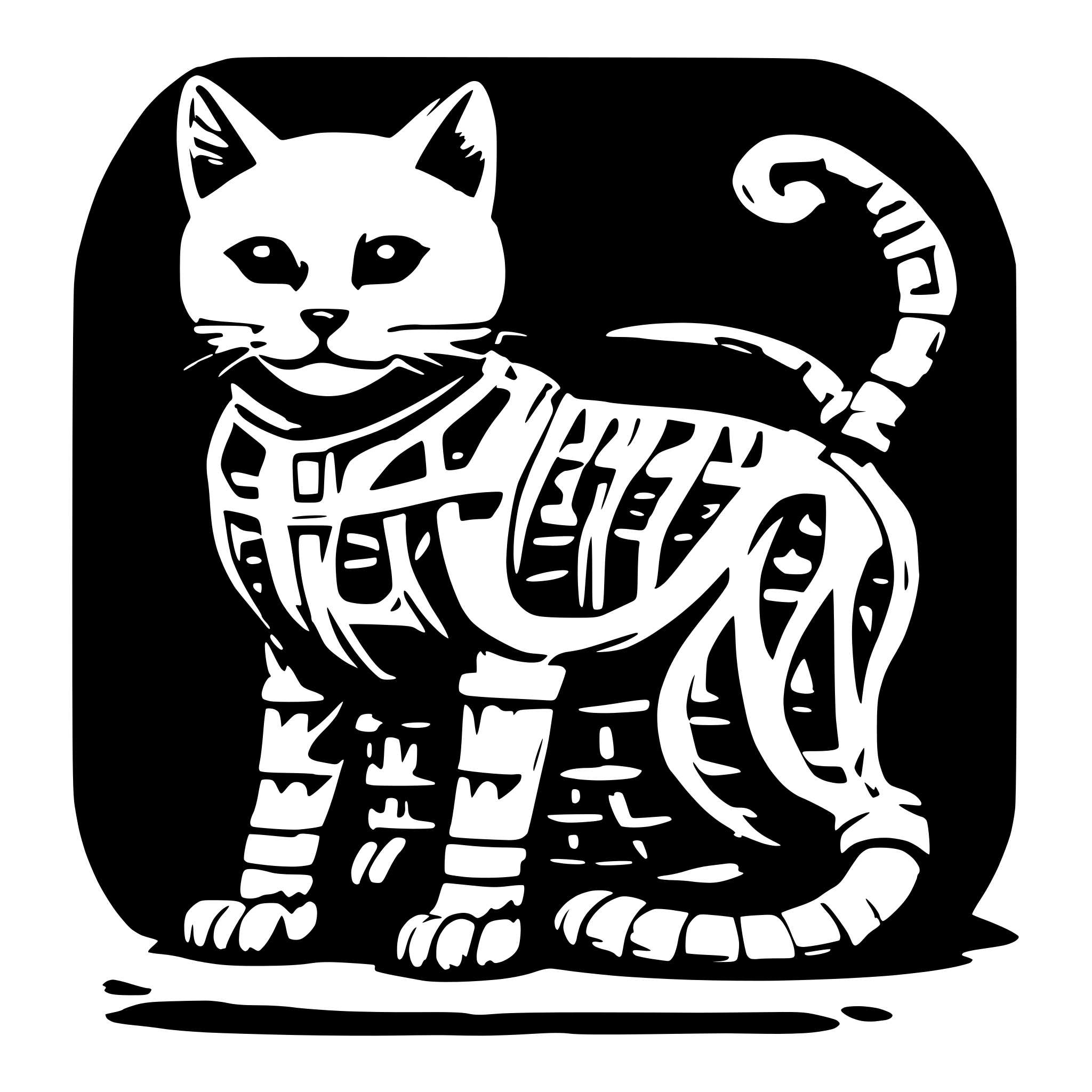AI-generated SVG of a Generate a skeleton in the shape of a cat.