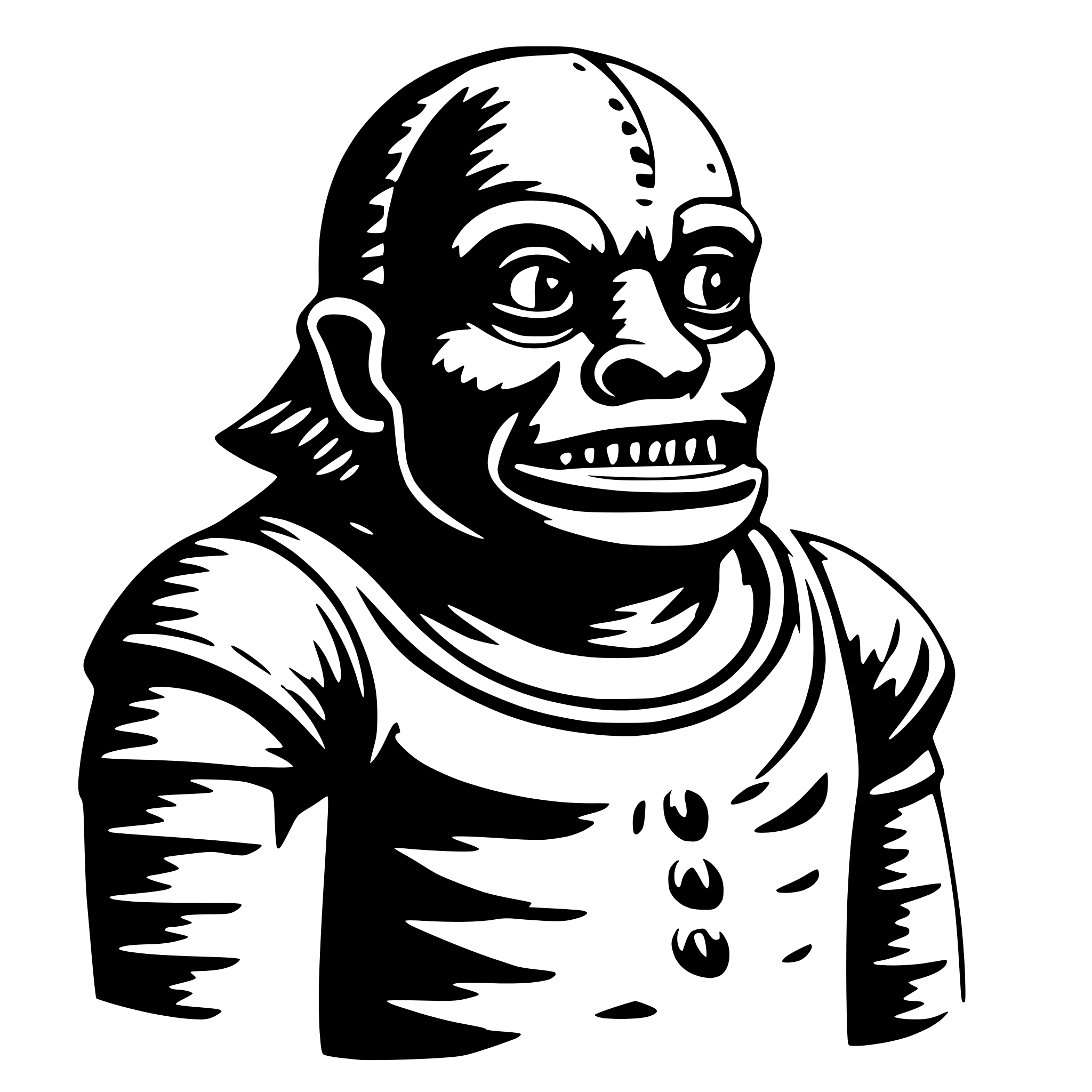 AI-generated SVG of 'African folk monster ogre'