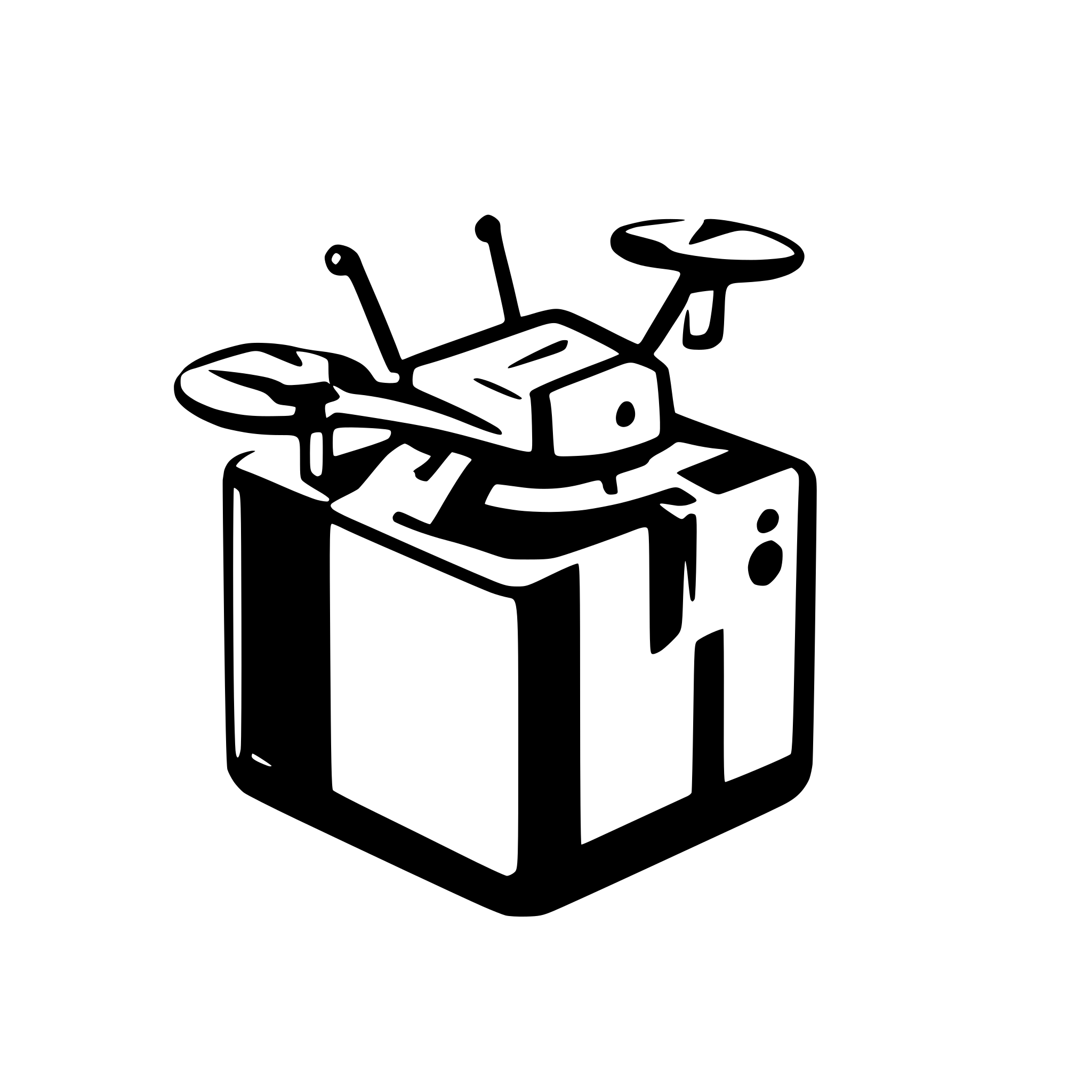 AI-generated SVG of a drone coming out of a box