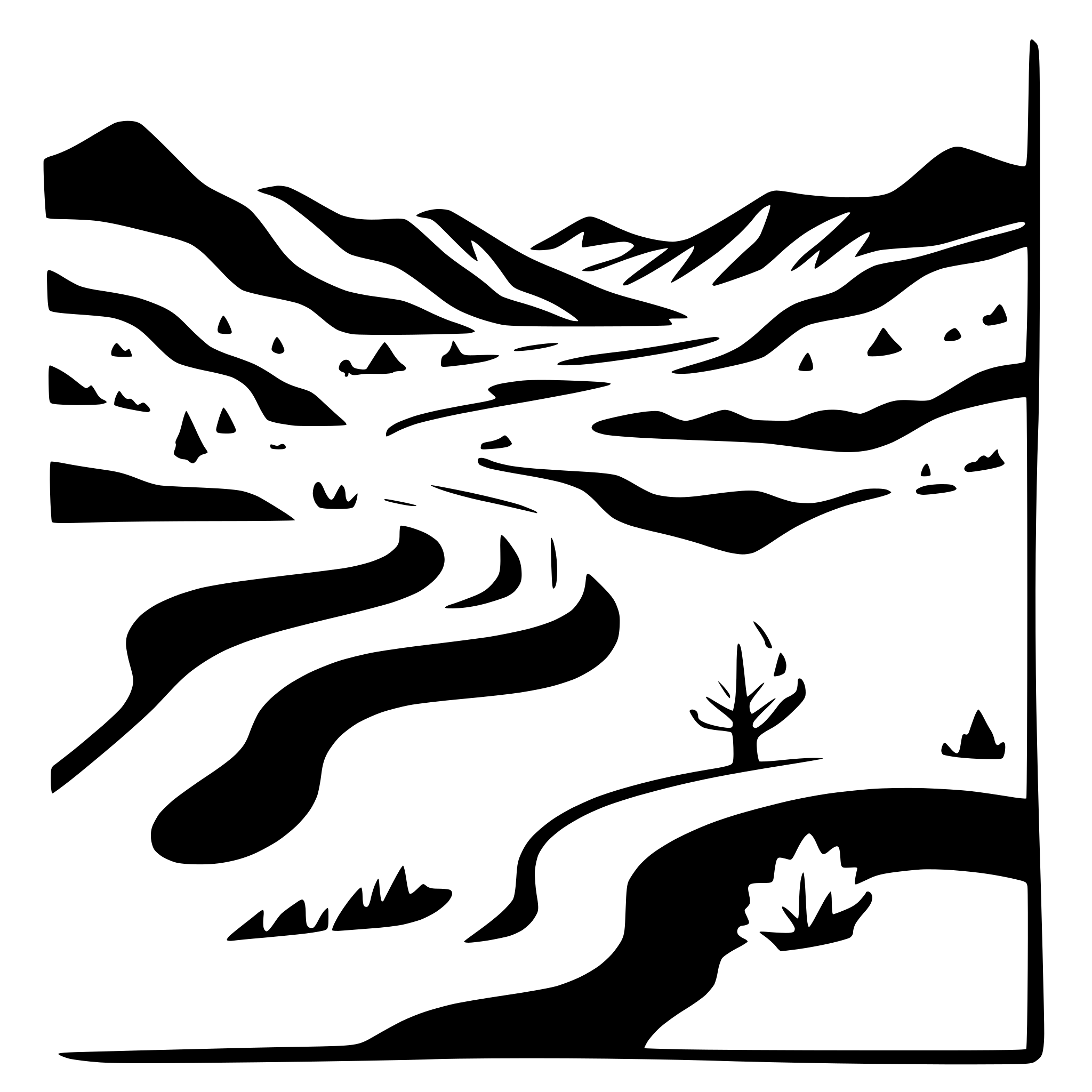 AI-generated SVG of a river winding through hills