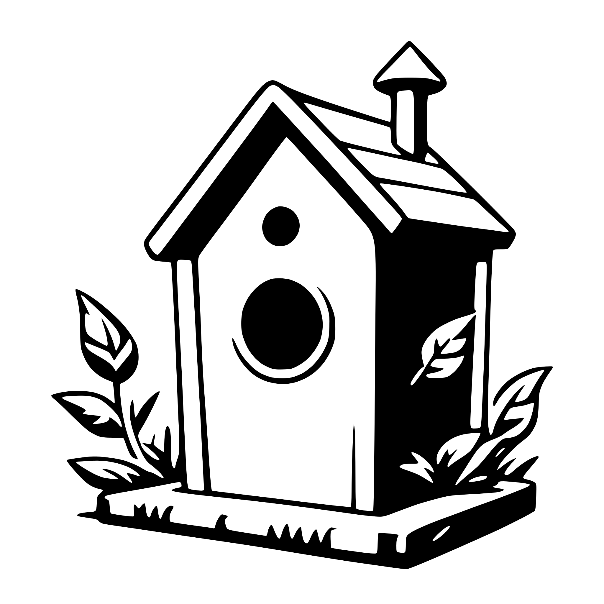 AI-generated SVG of a birdhouse