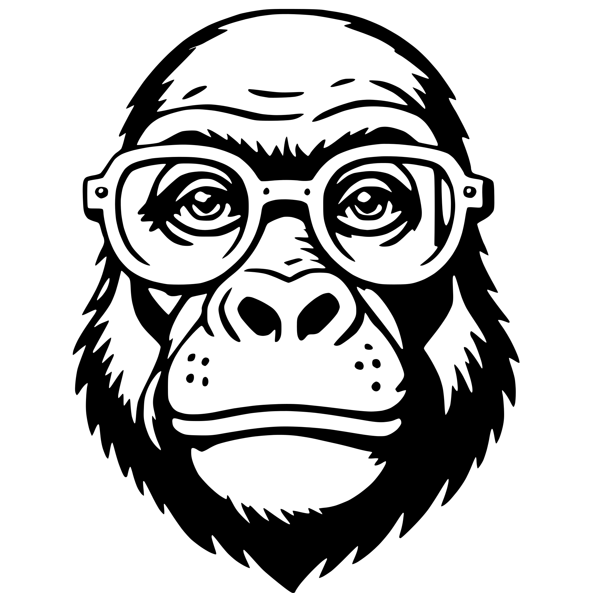 AI-generated SVG of 'gorilla with glasses'