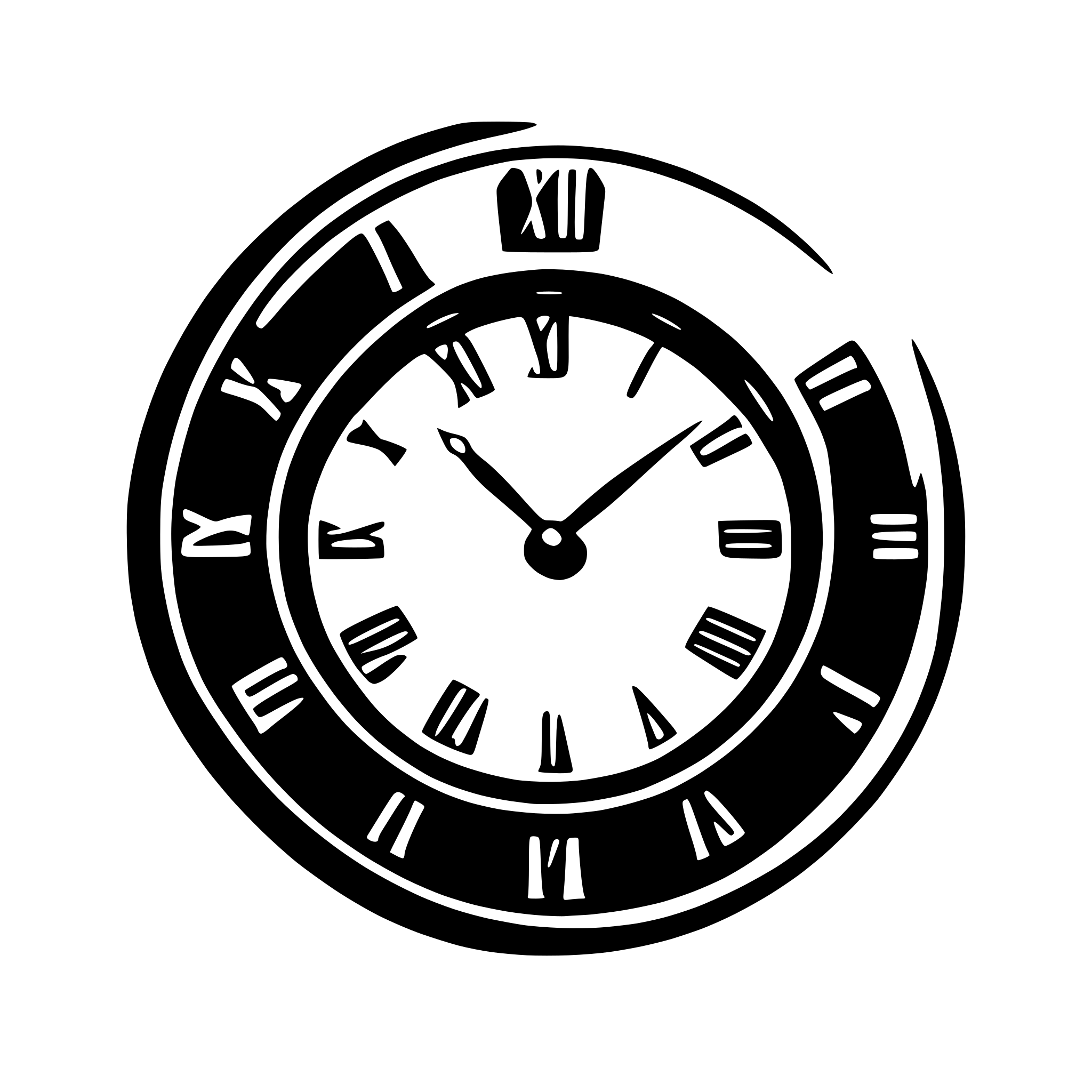 AI-generated SVG of a clock face with švejk