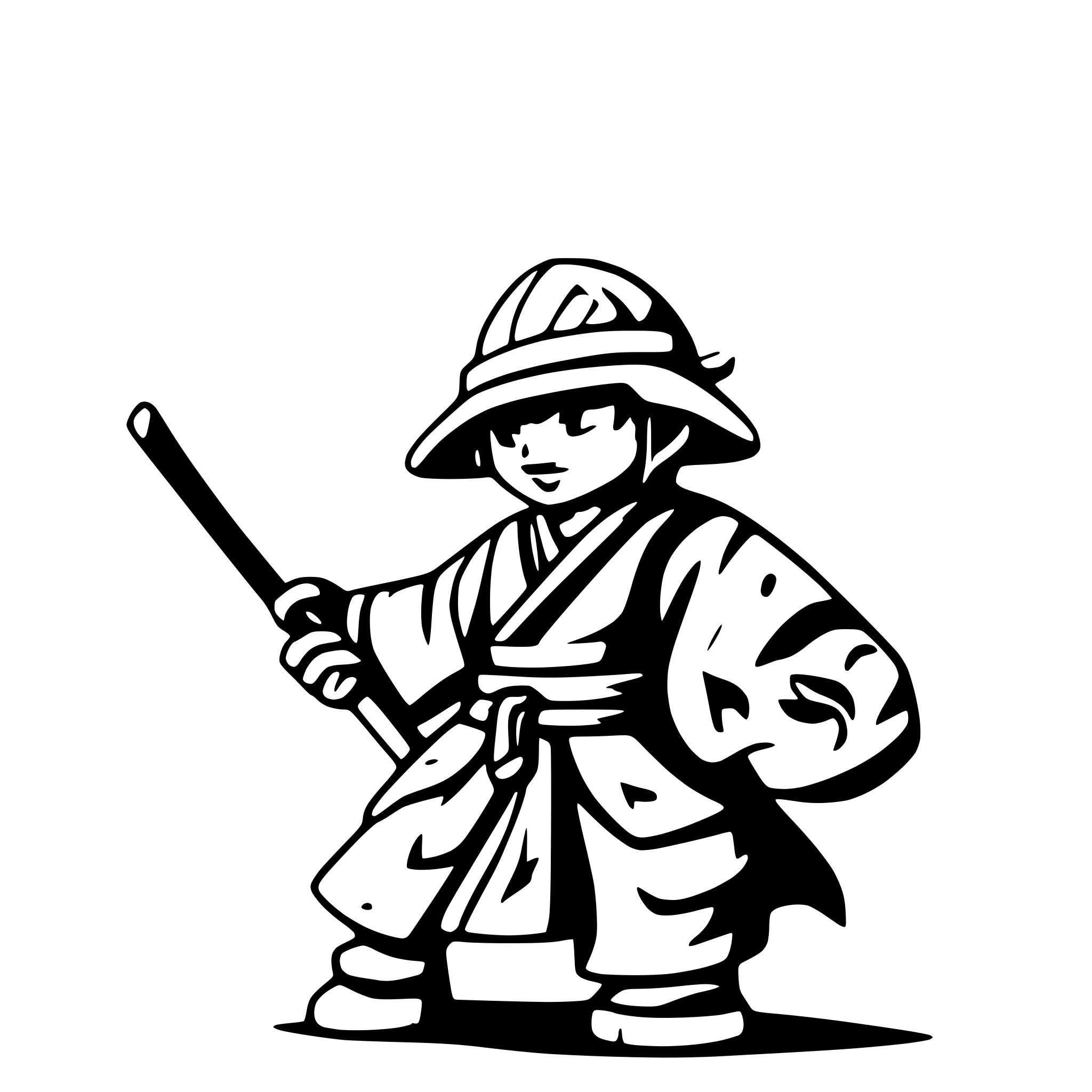 AI-generated SVG of a old samurai