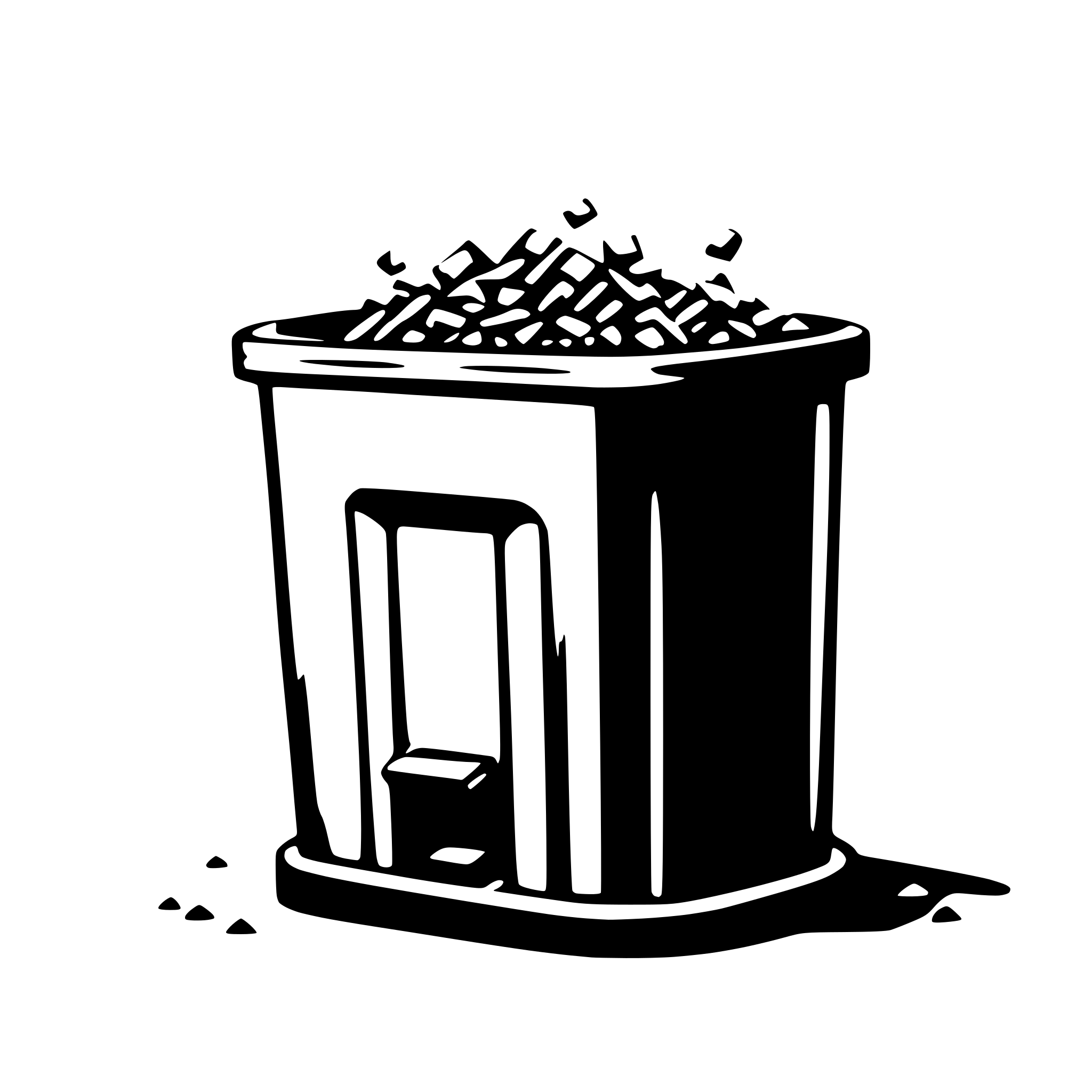 AI-generated SVG of a data nodes entering a trash bin