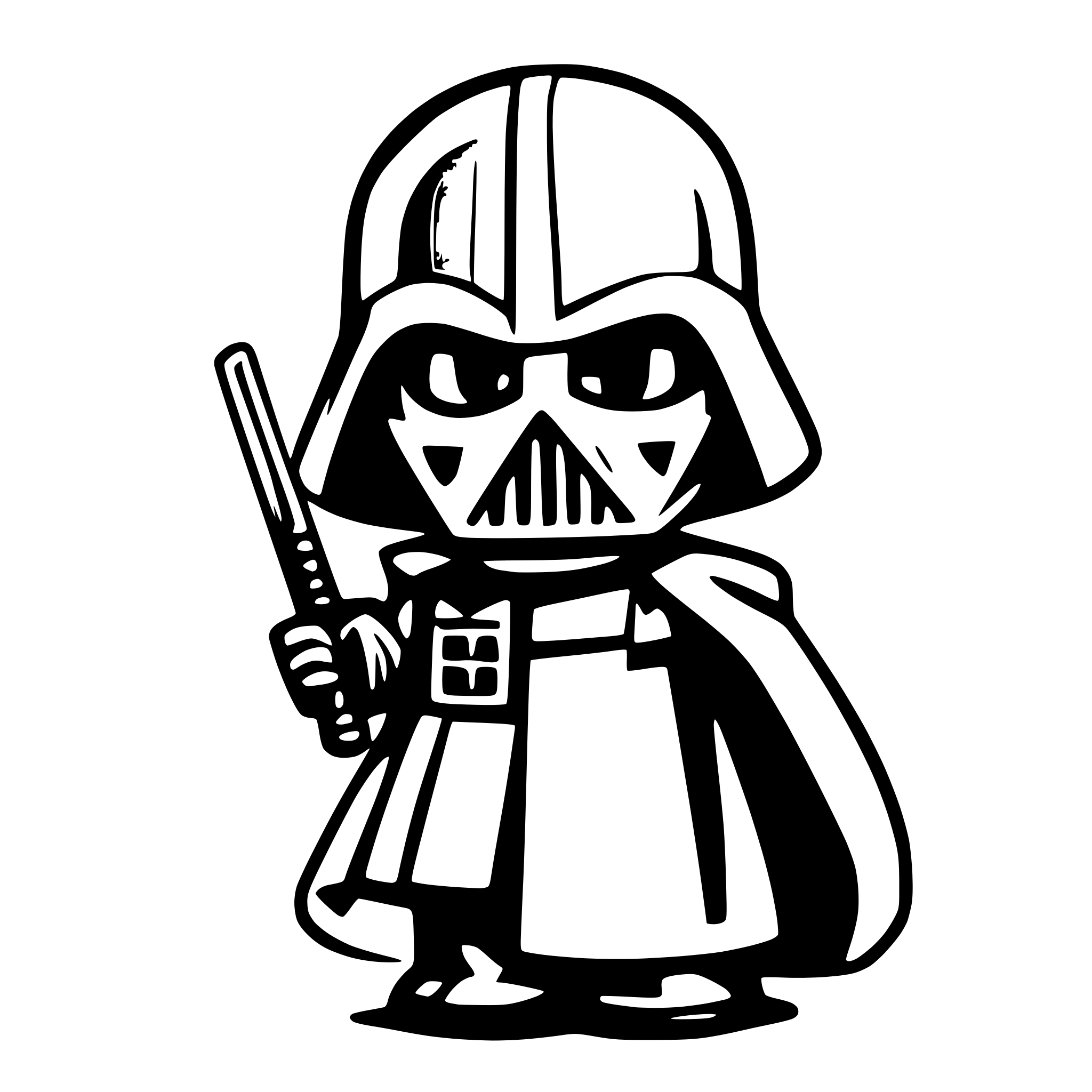 AI-generated SVG of 'darth vader is hello kitty'