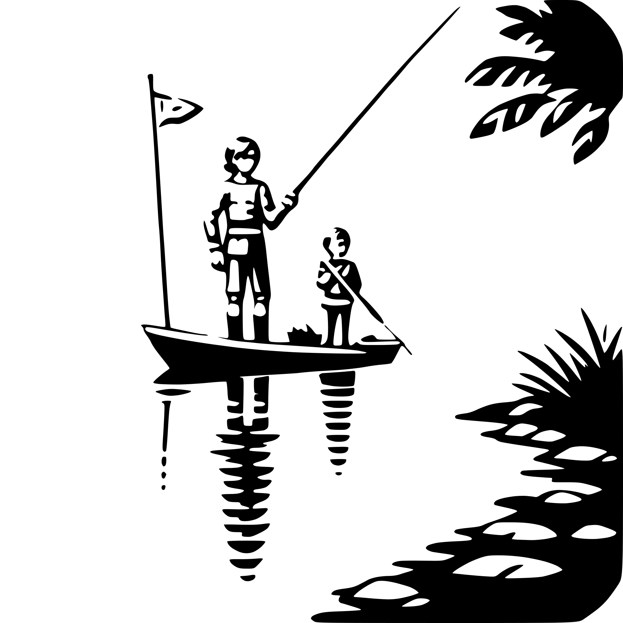 AI-generated SVG of a fishing in river