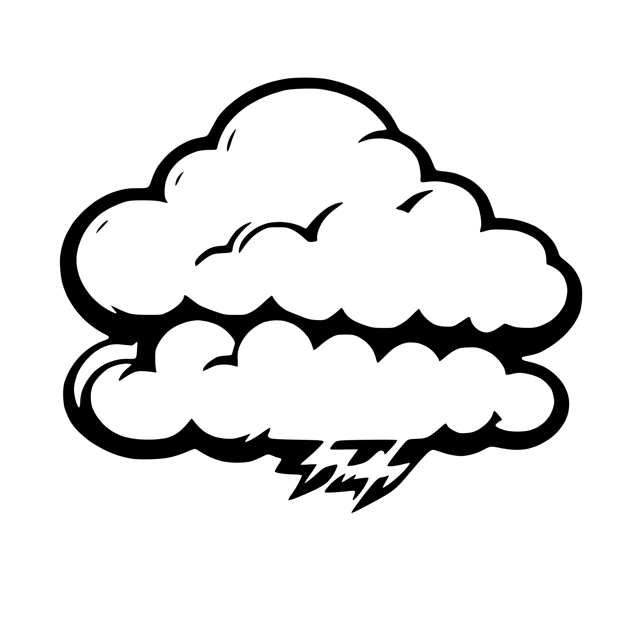 AI-generated SVG of a A fluffy cloud with a flash from it