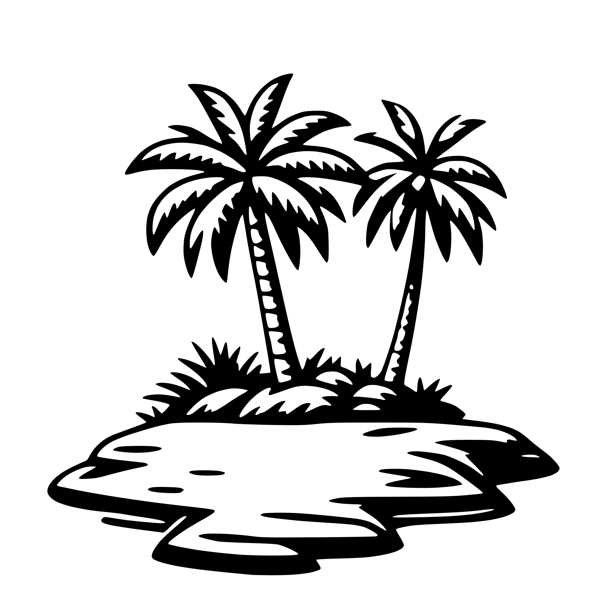 AI-generated SVG of 'island with palm'