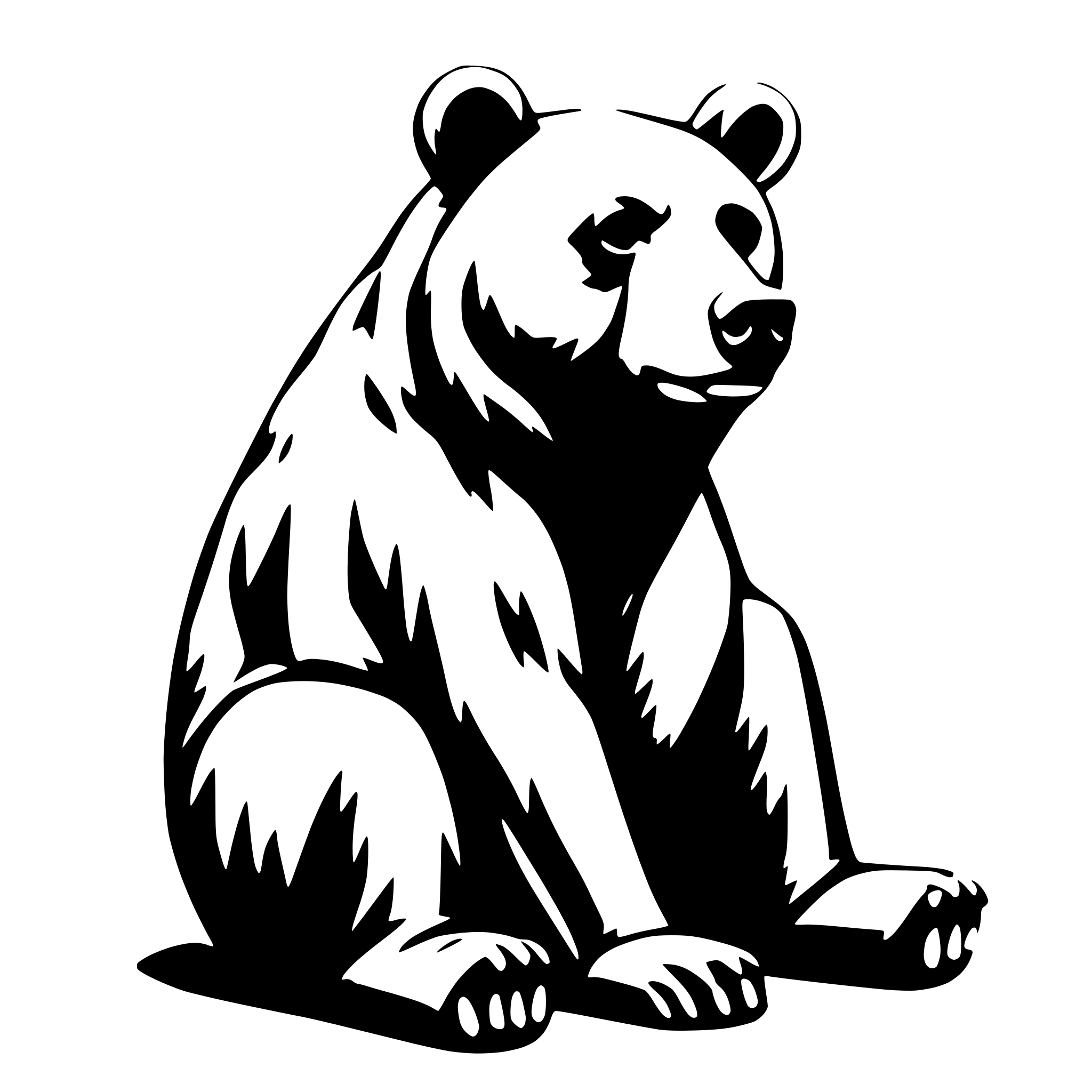 AI-generated SVG of 'very simple bear sitting front'