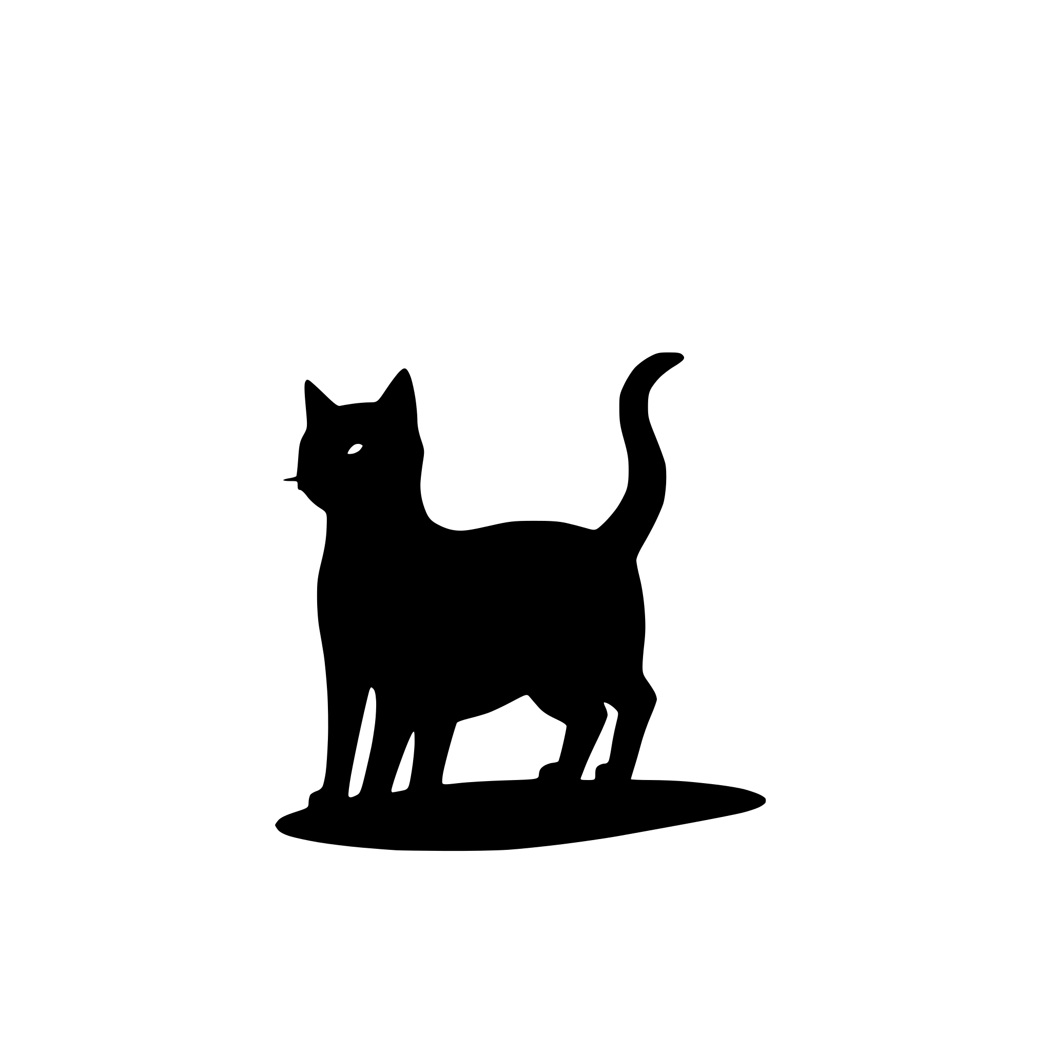 AI-generated SVG of a walking black cat simple isolated