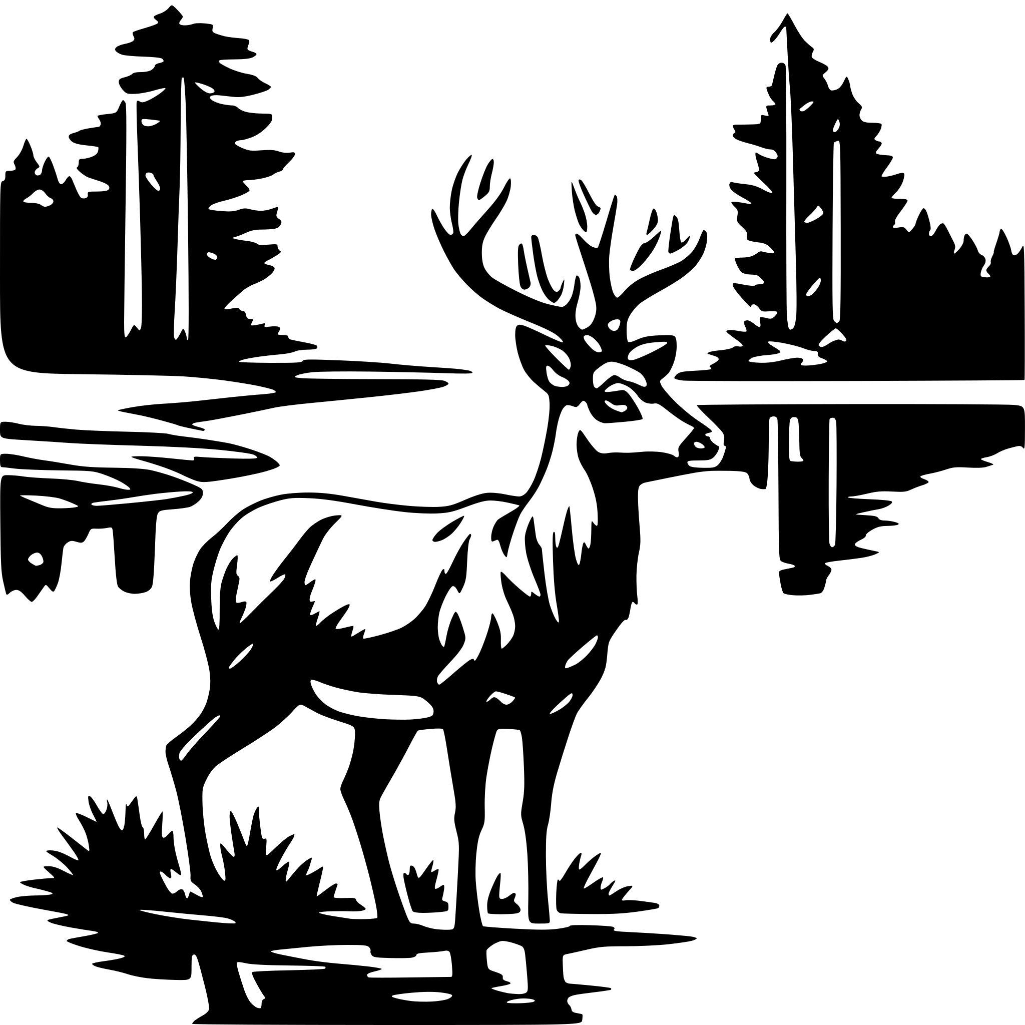 AI-generated SVG of 'Hirsch am Teich'