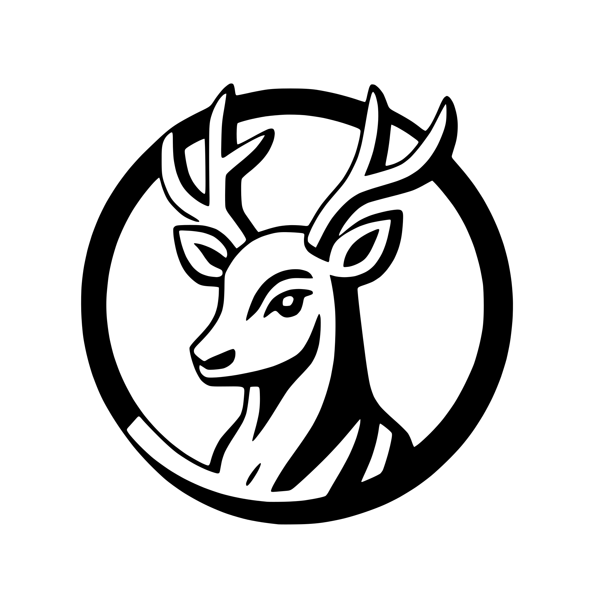 AI-generated SVG of 'stylized deer with antlers'
