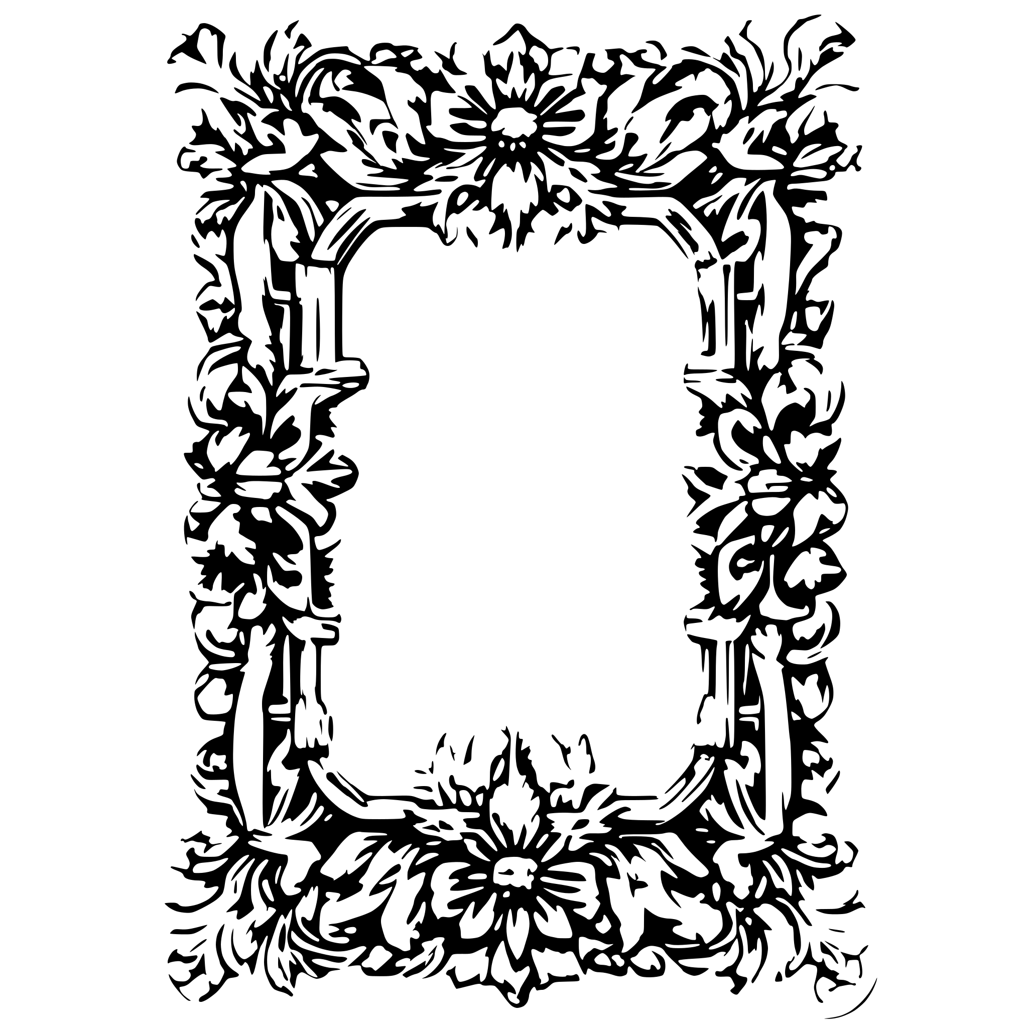 AI-generated SVG of 'vintage baroque floral filigree frame'