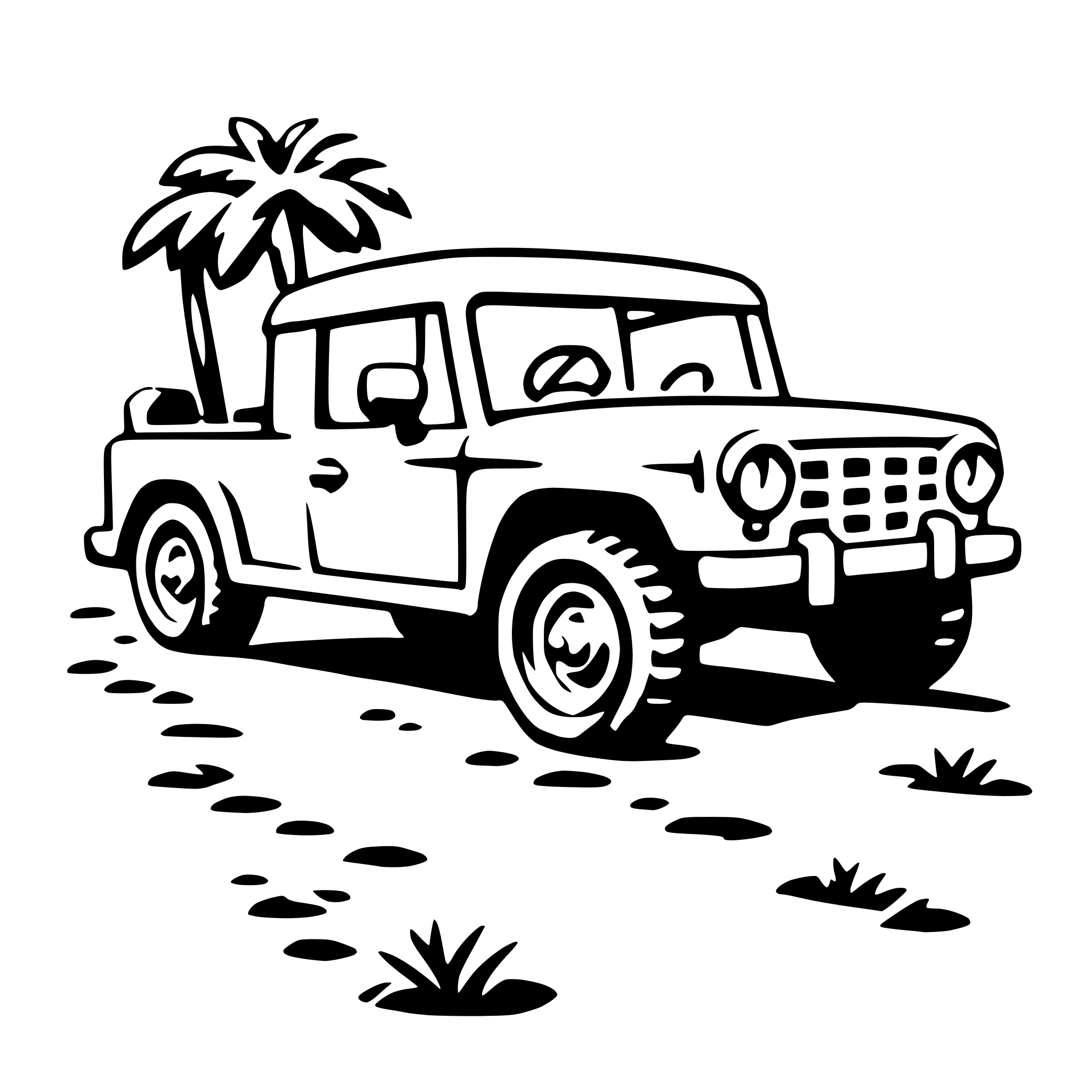 AI-generated SVG of 'safari jeep ride'