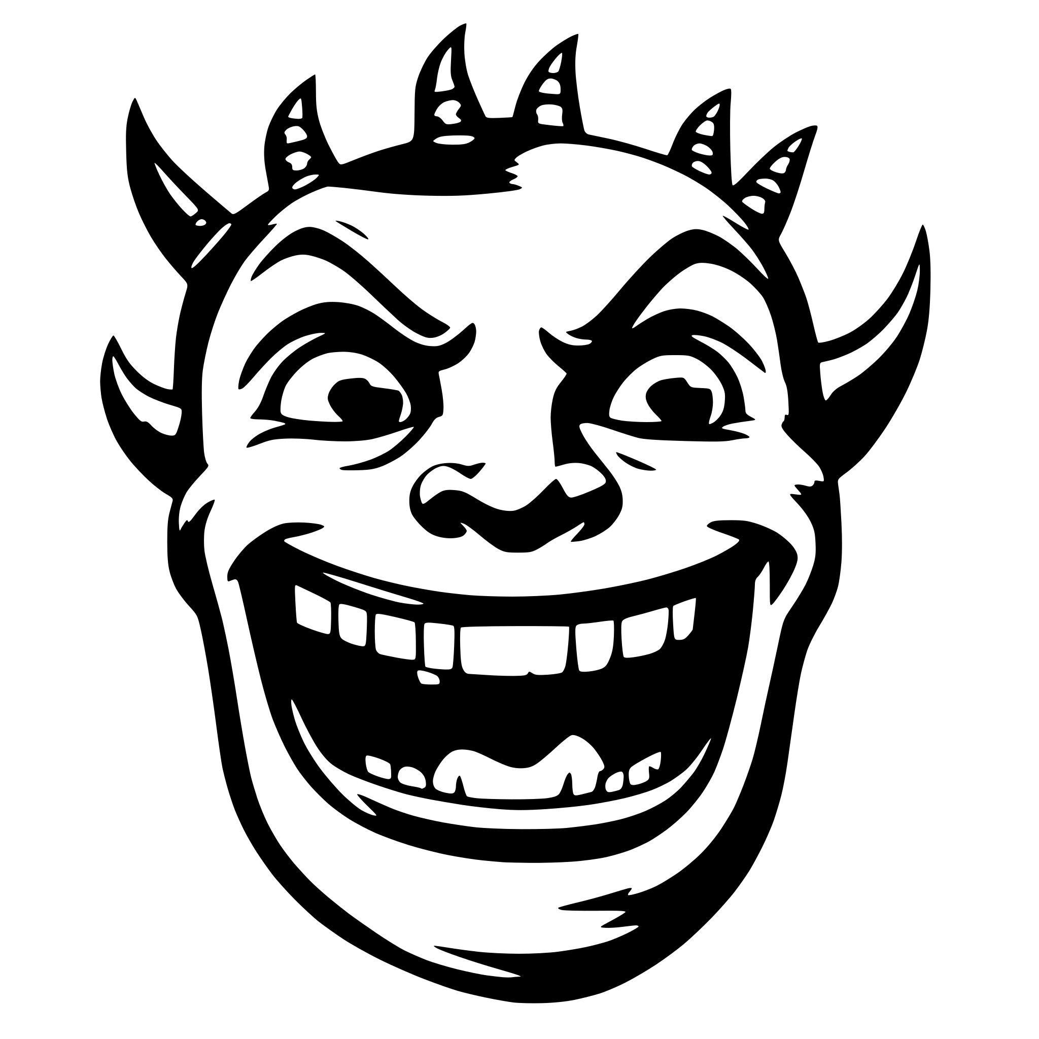 AI-generated SVG of 'laughing devil icon'