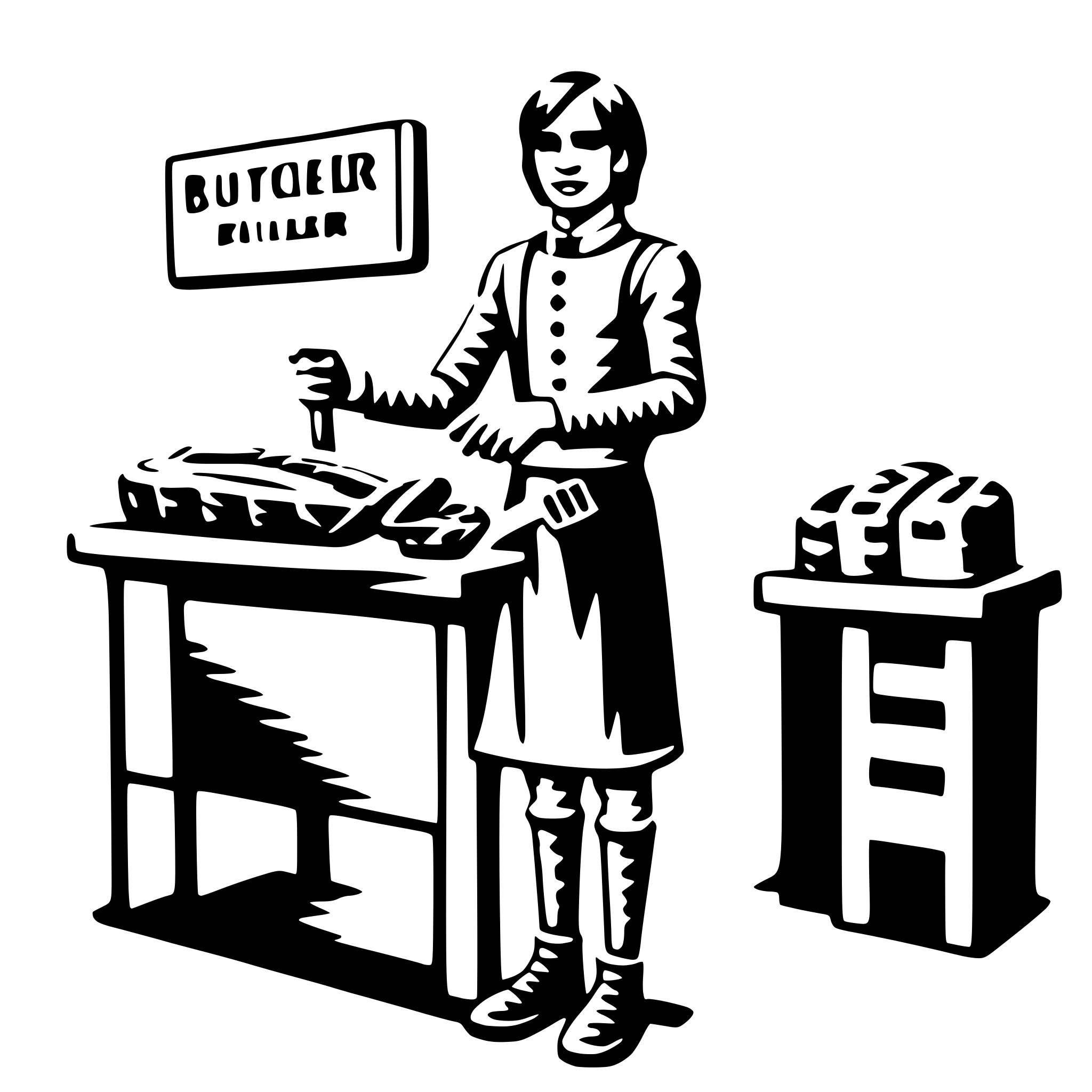 AI-generated SVG of a butcher