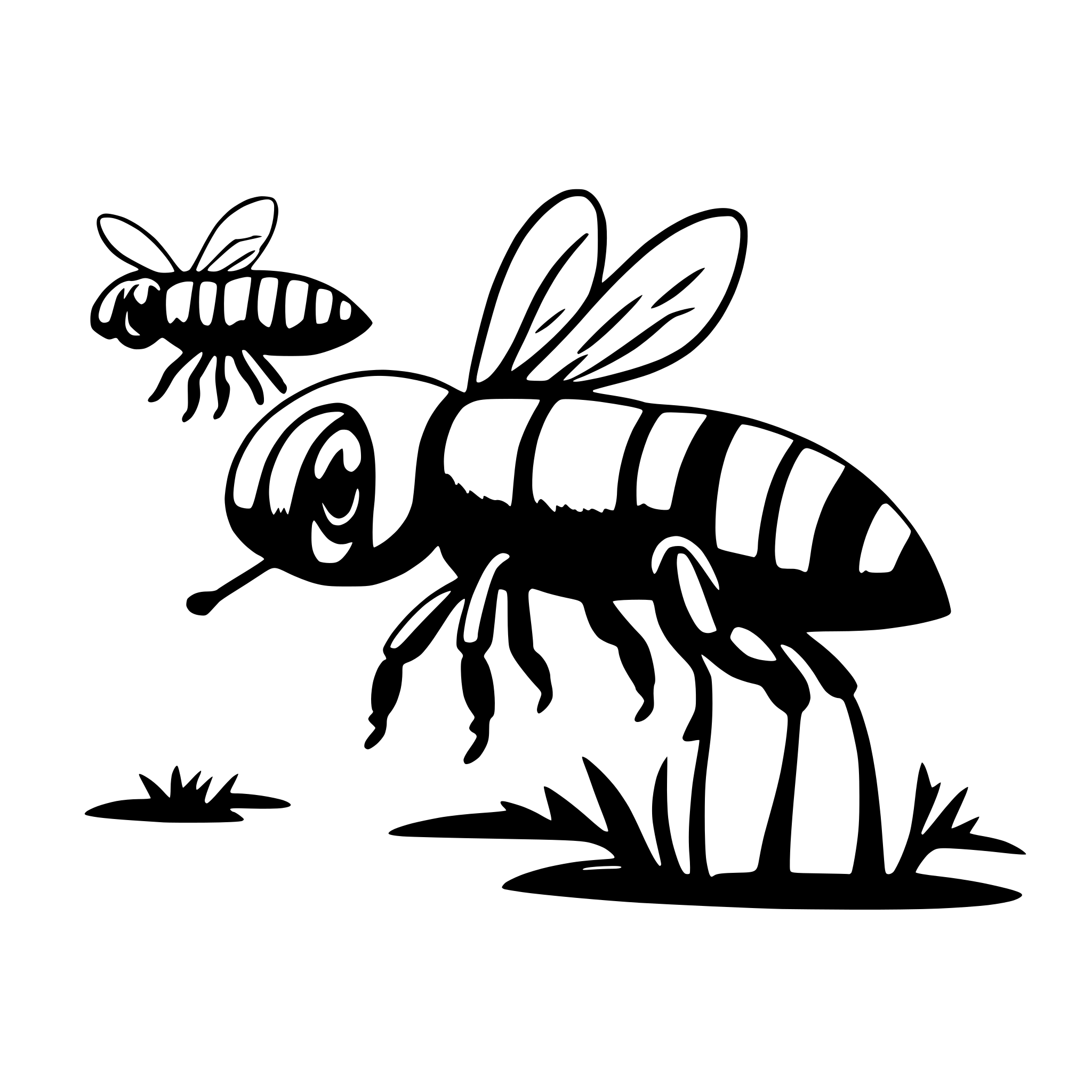 AI-generated SVG of a two bees
