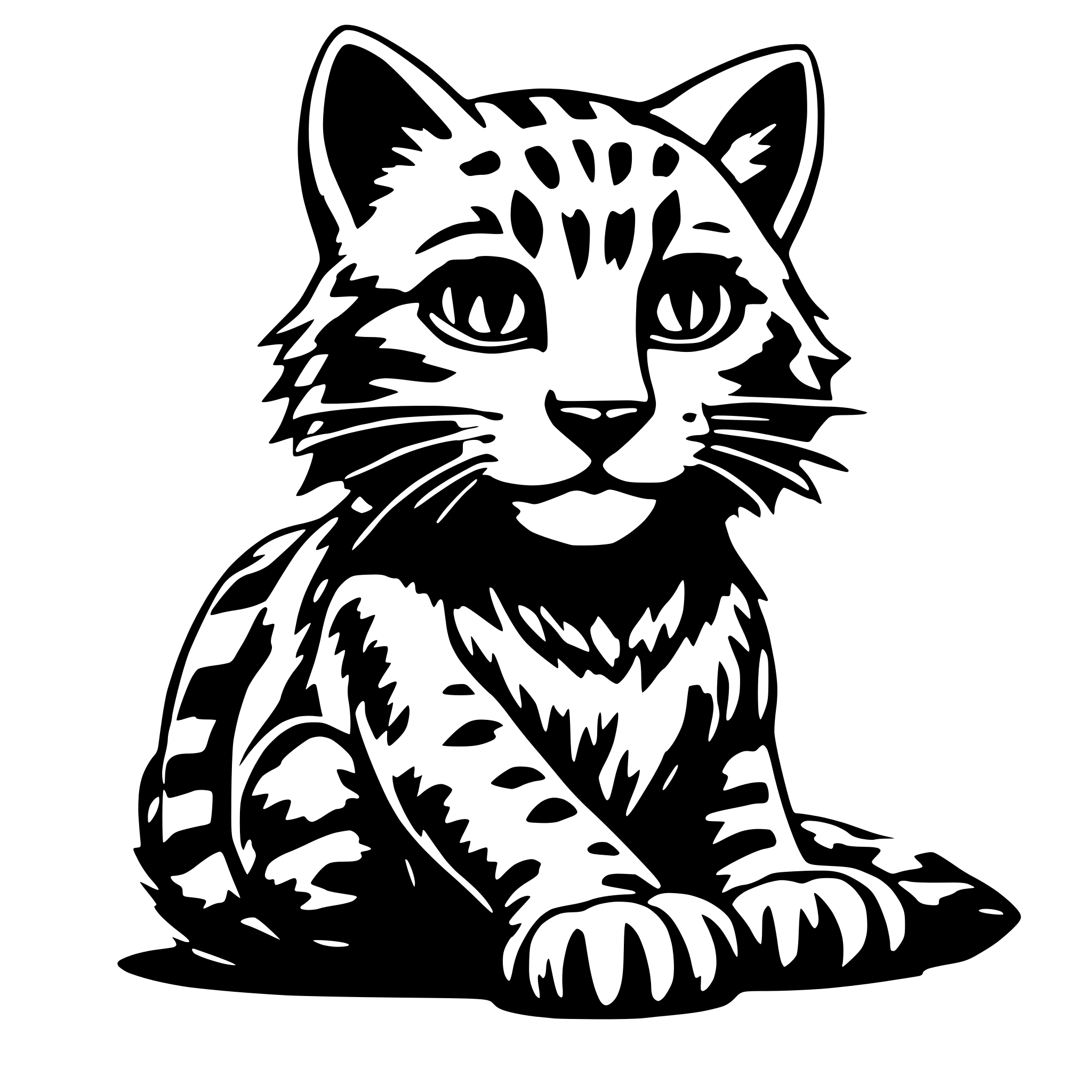 AI-generated SVG of 'cartoon juvenile wildcat school mascot'