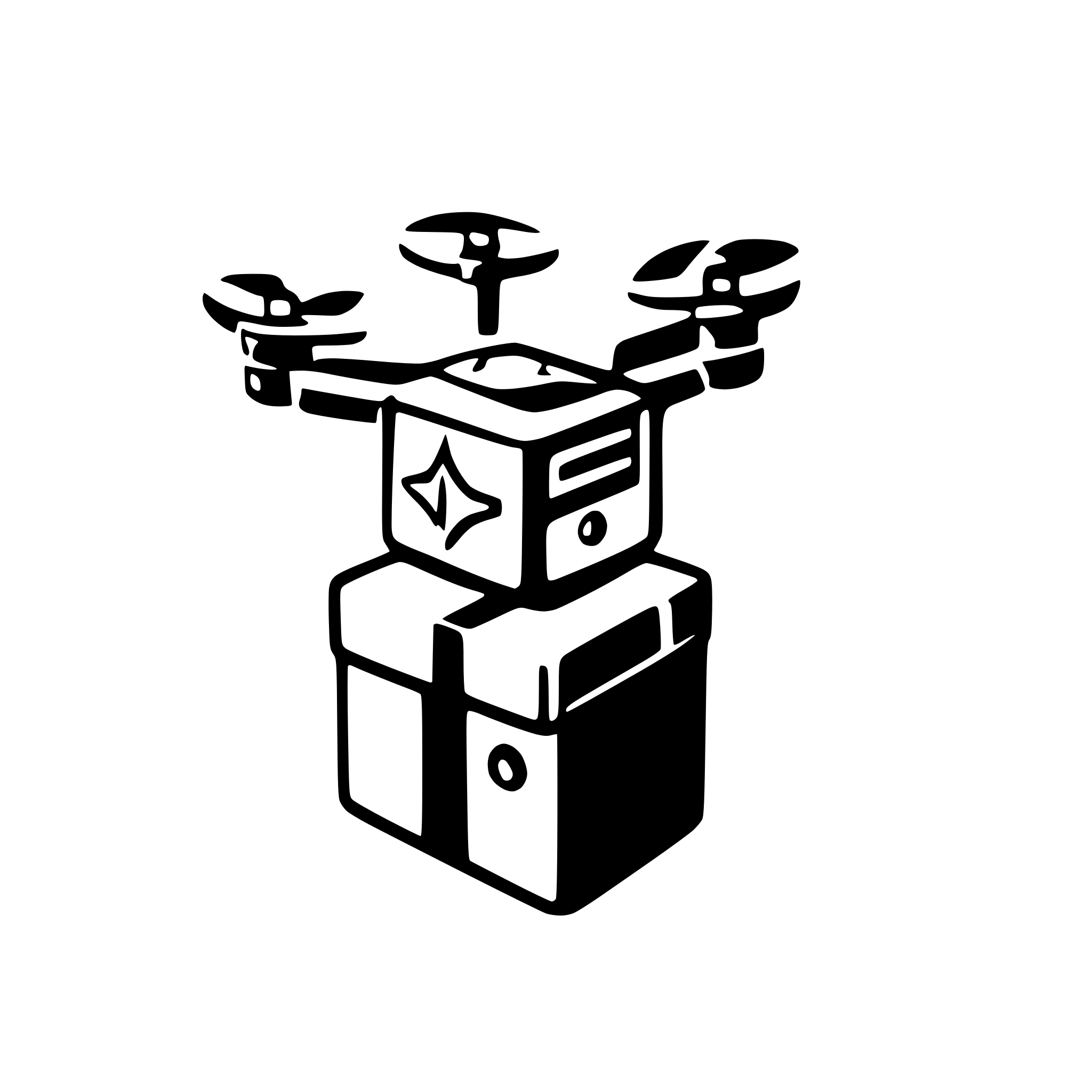 AI-generated SVG of a drone coming out of a box