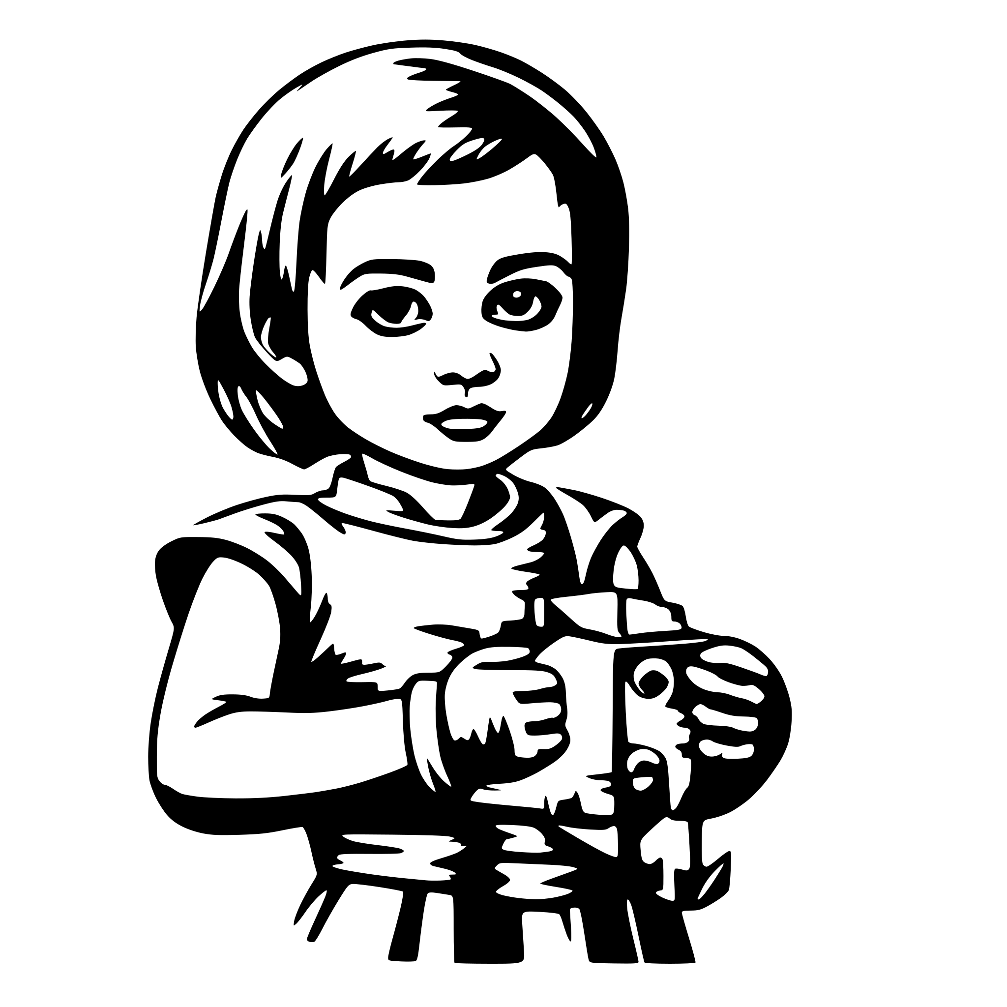AI-generated SVG of 'baby samarai'