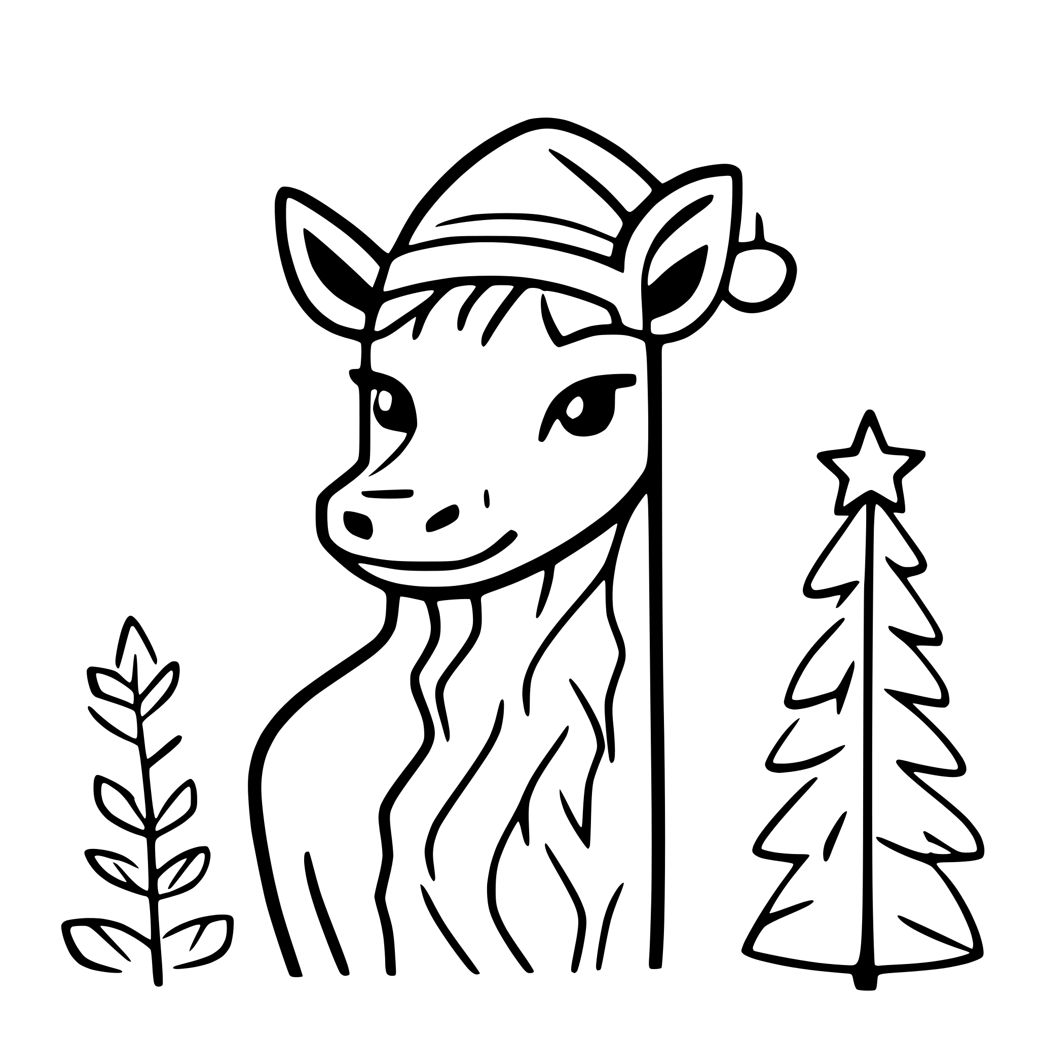 AI-generated SVG of a christmas vibe lama