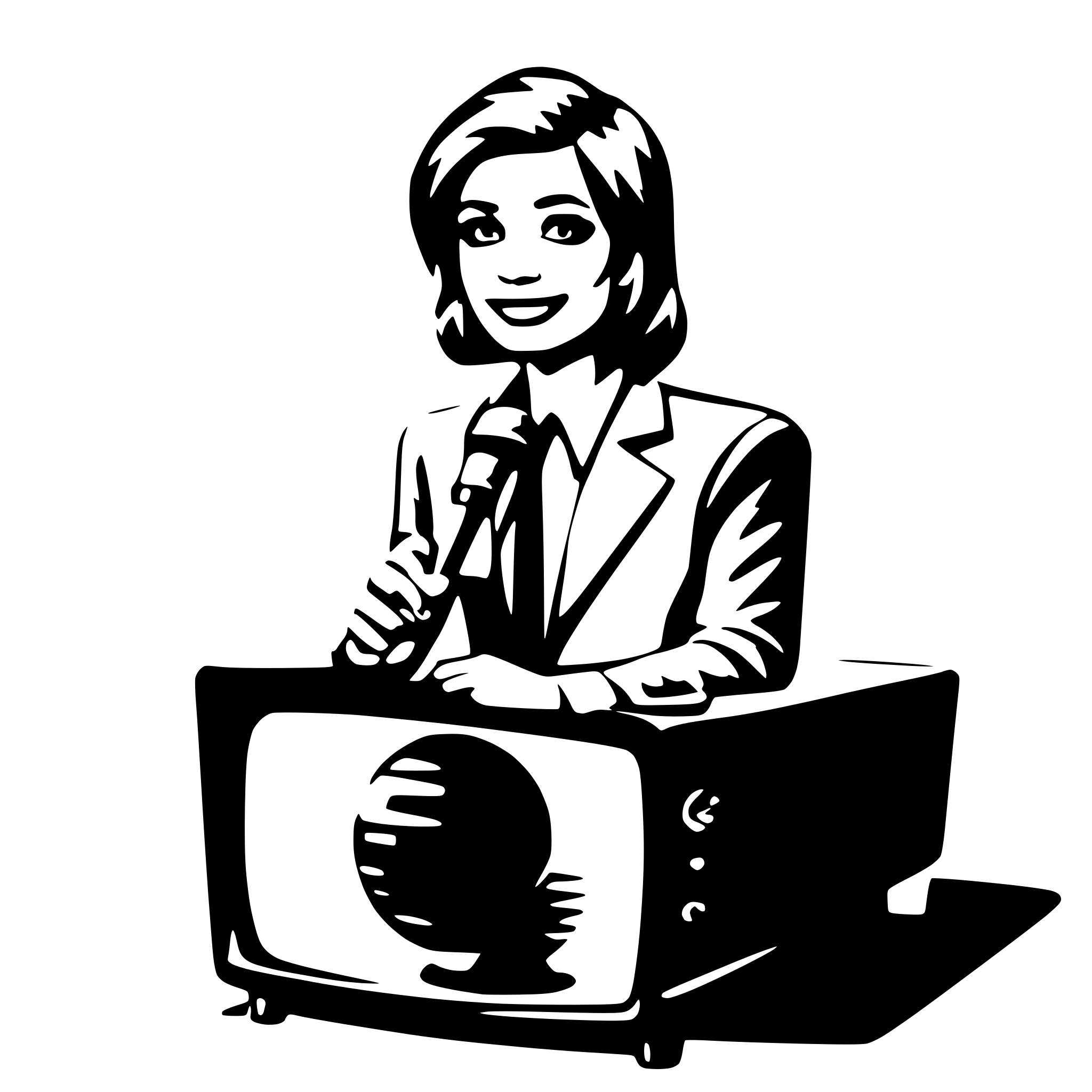 AI-generated SVG of a A tv show presenter