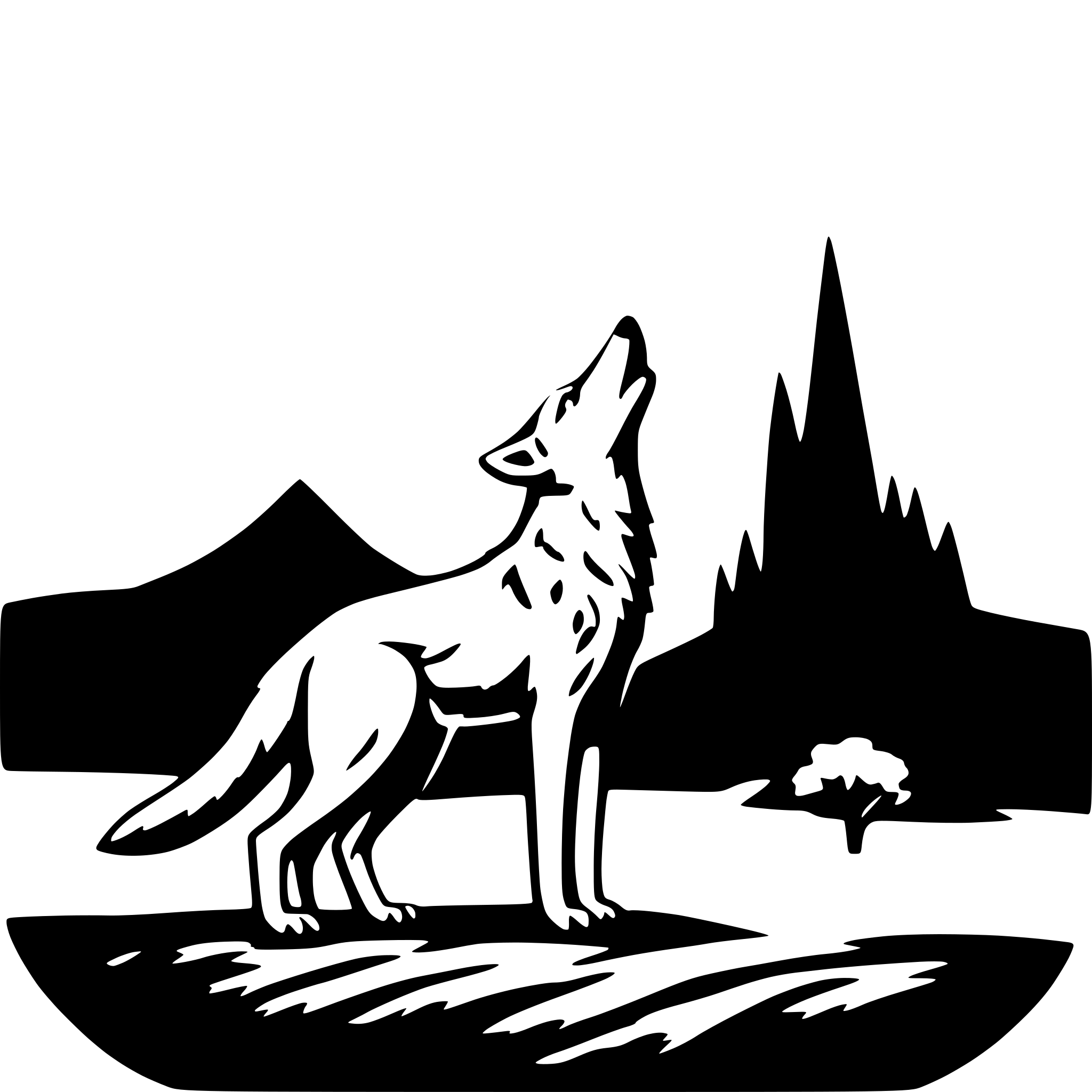 AI-generated SVG of a Coyote howling at the moon