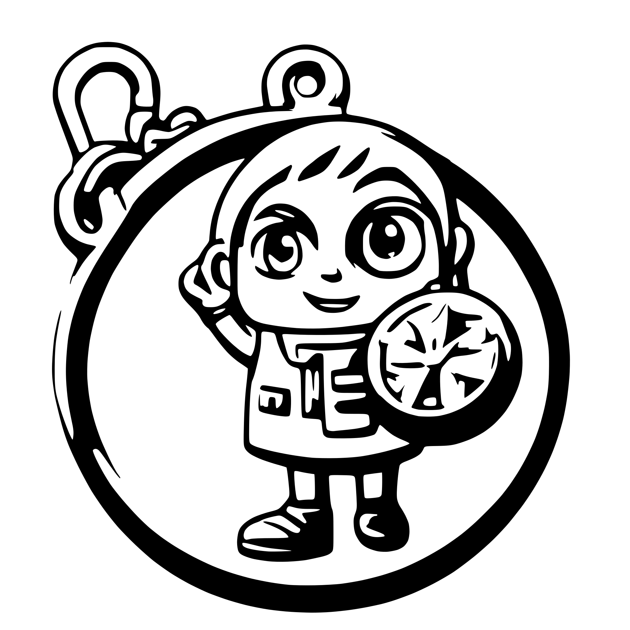AI-generated SVG of 'Minion carrying a keychain'