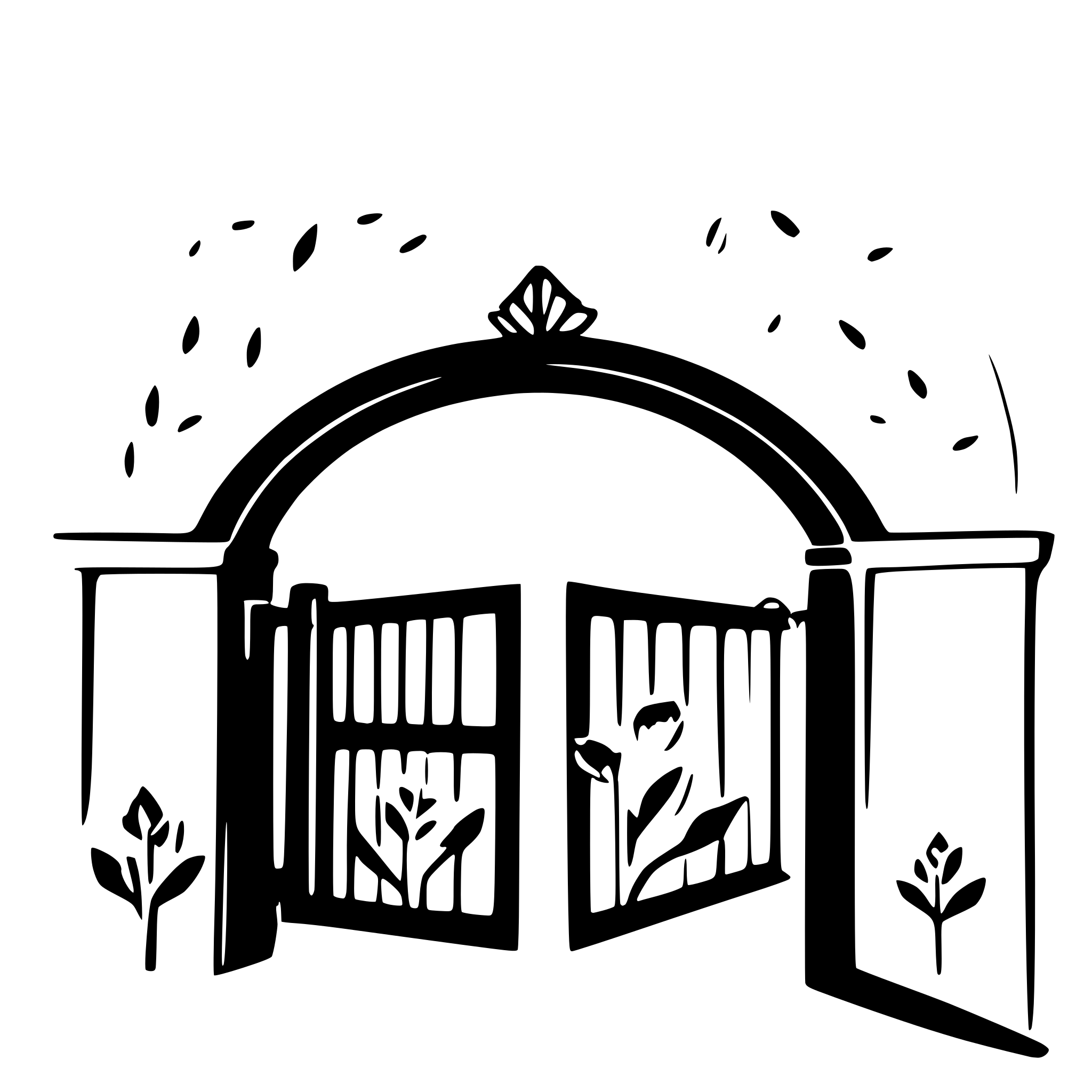 AI-generated SVG of a a romantic open gate with flower wreaths AI-generated SVG of a a romantic open gate with flower wreaths