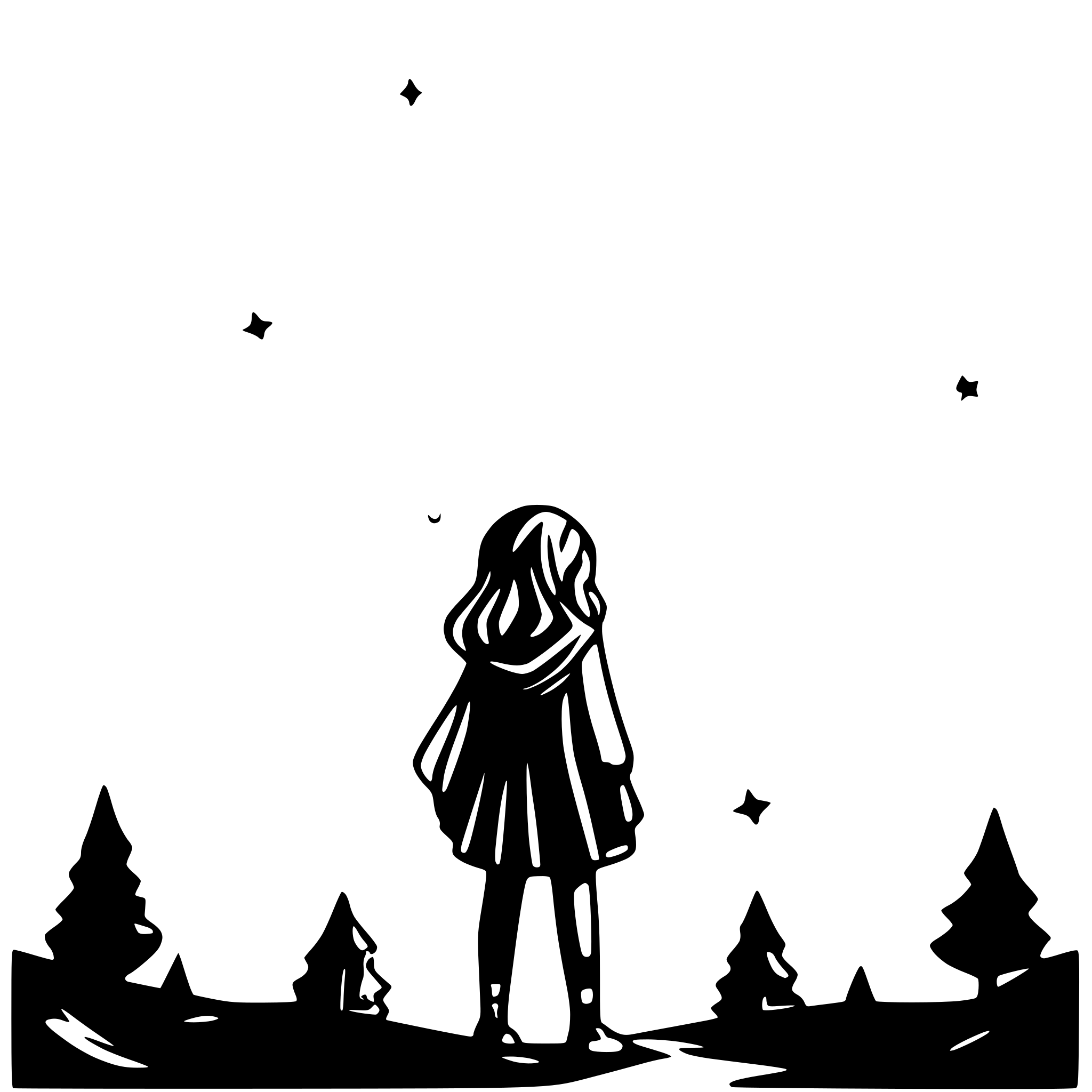 AI-generated SVG of a scattered stars as a galaxy system