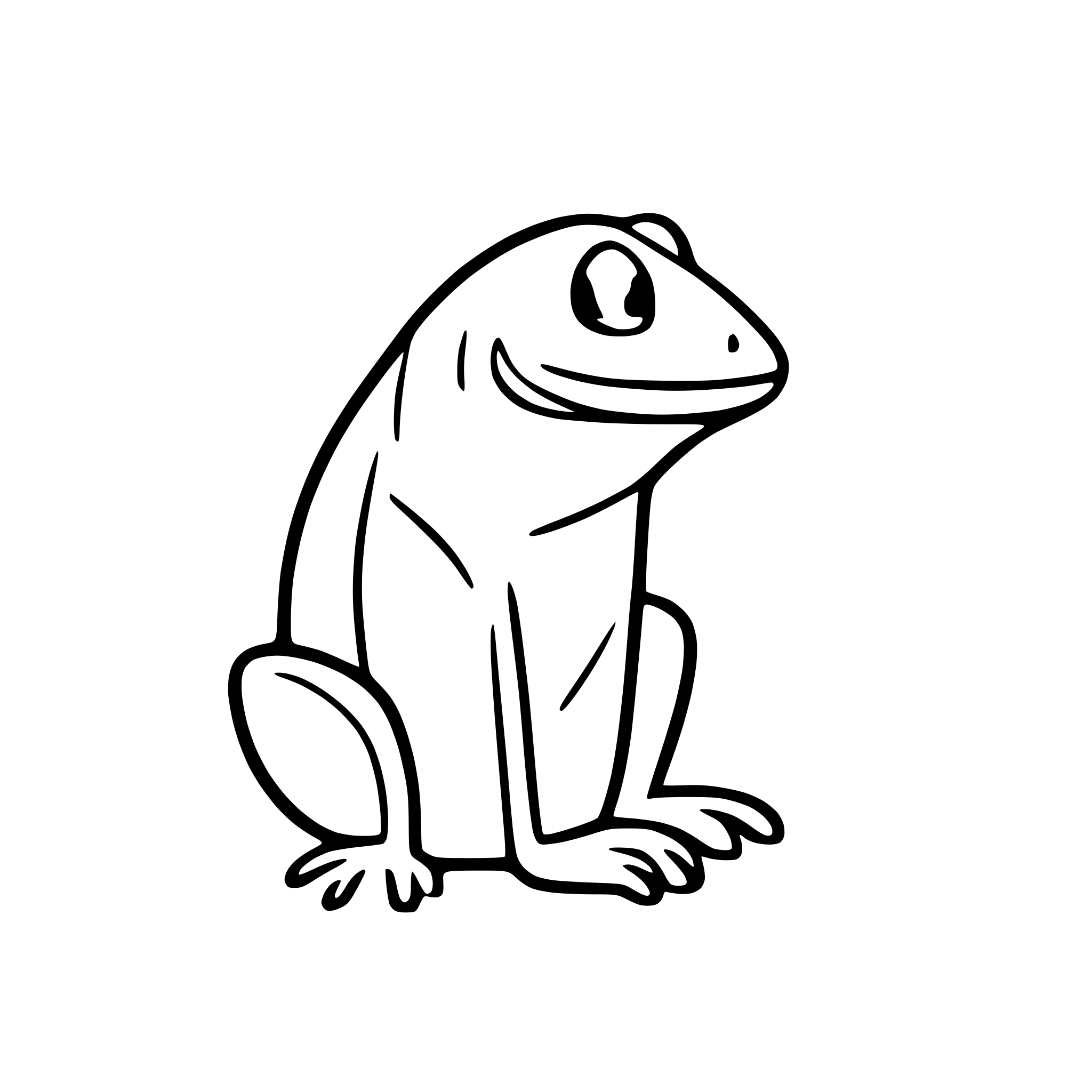 AI-generated SVG of a forward profile of a frog